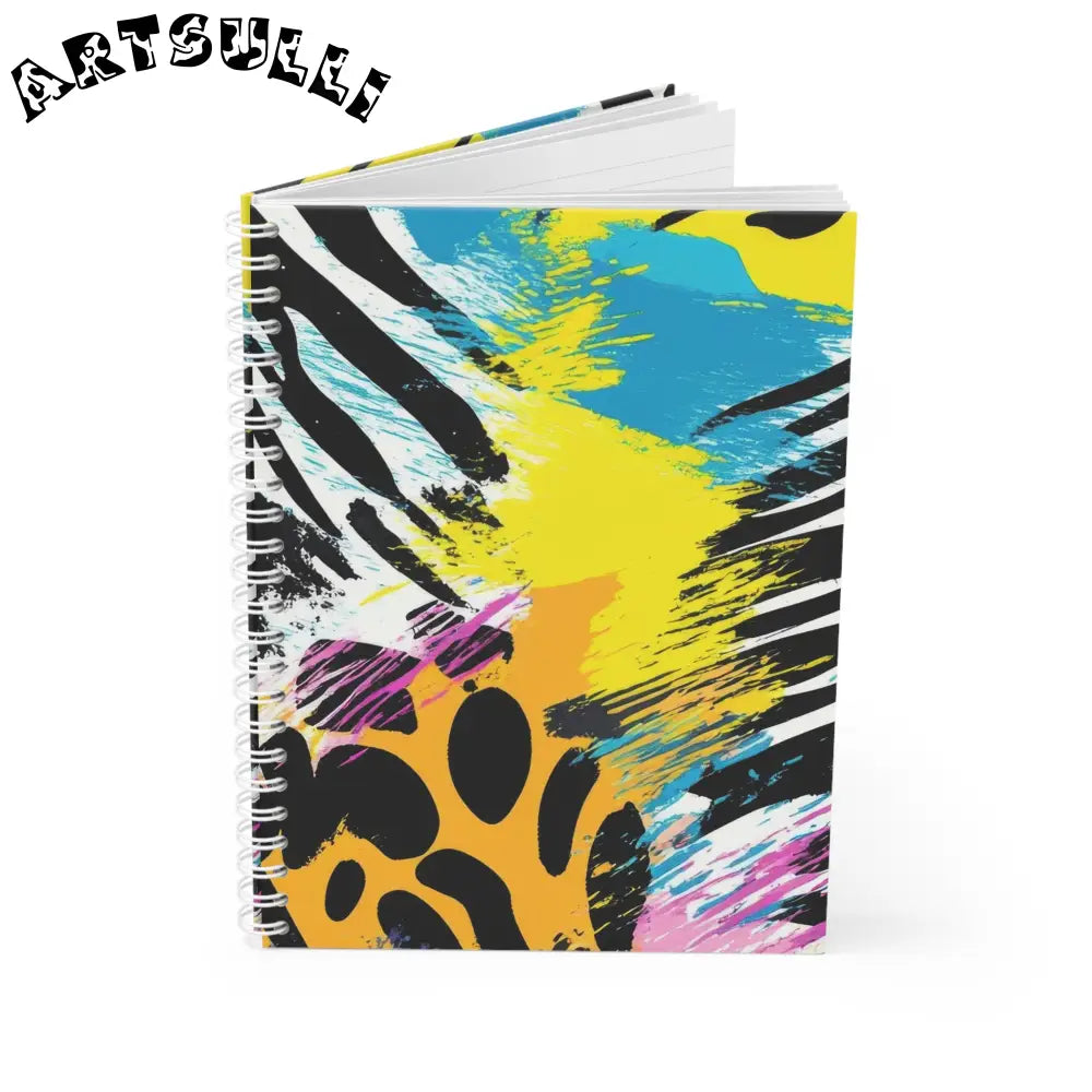 Colorful Abstract Wide Ruled Spiral Notebook, Artsulli - Art is Long, Life is Short, Paper products, , , , , , , 