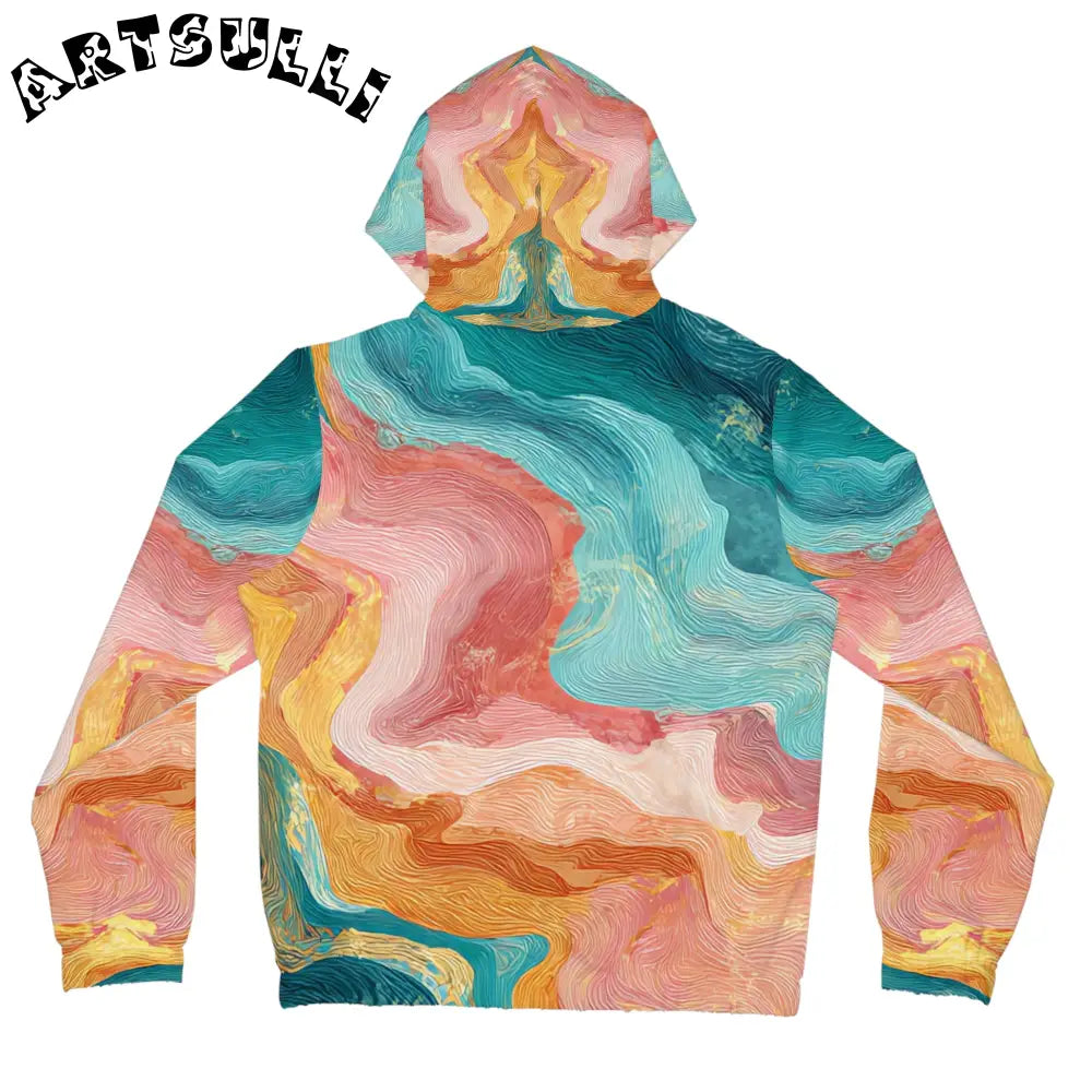 JAKKOUTTHEBXX Colorful Abstract Womens Zip Hoodie 2025