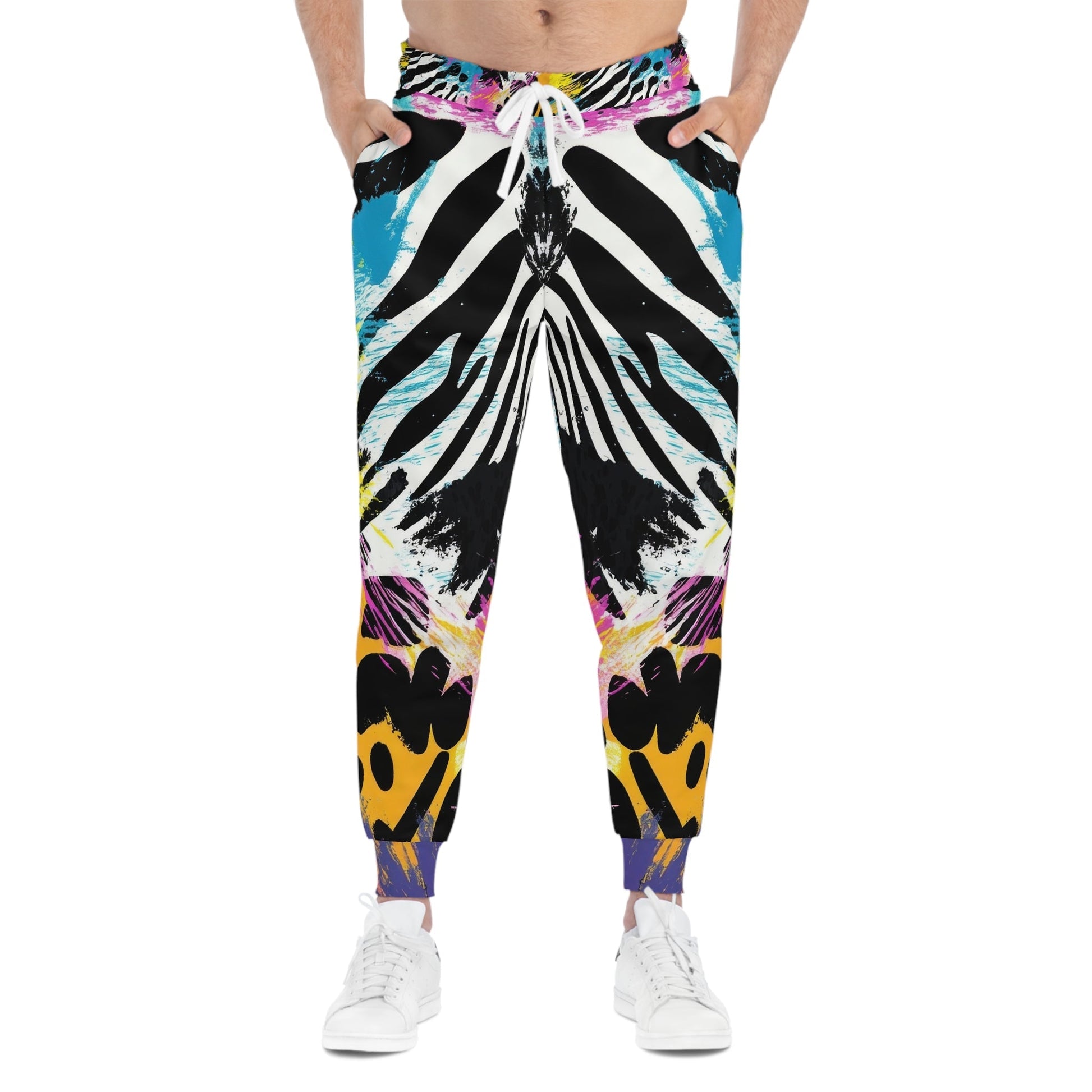 Printify Colorful Abstract Zebra Joggers 2025