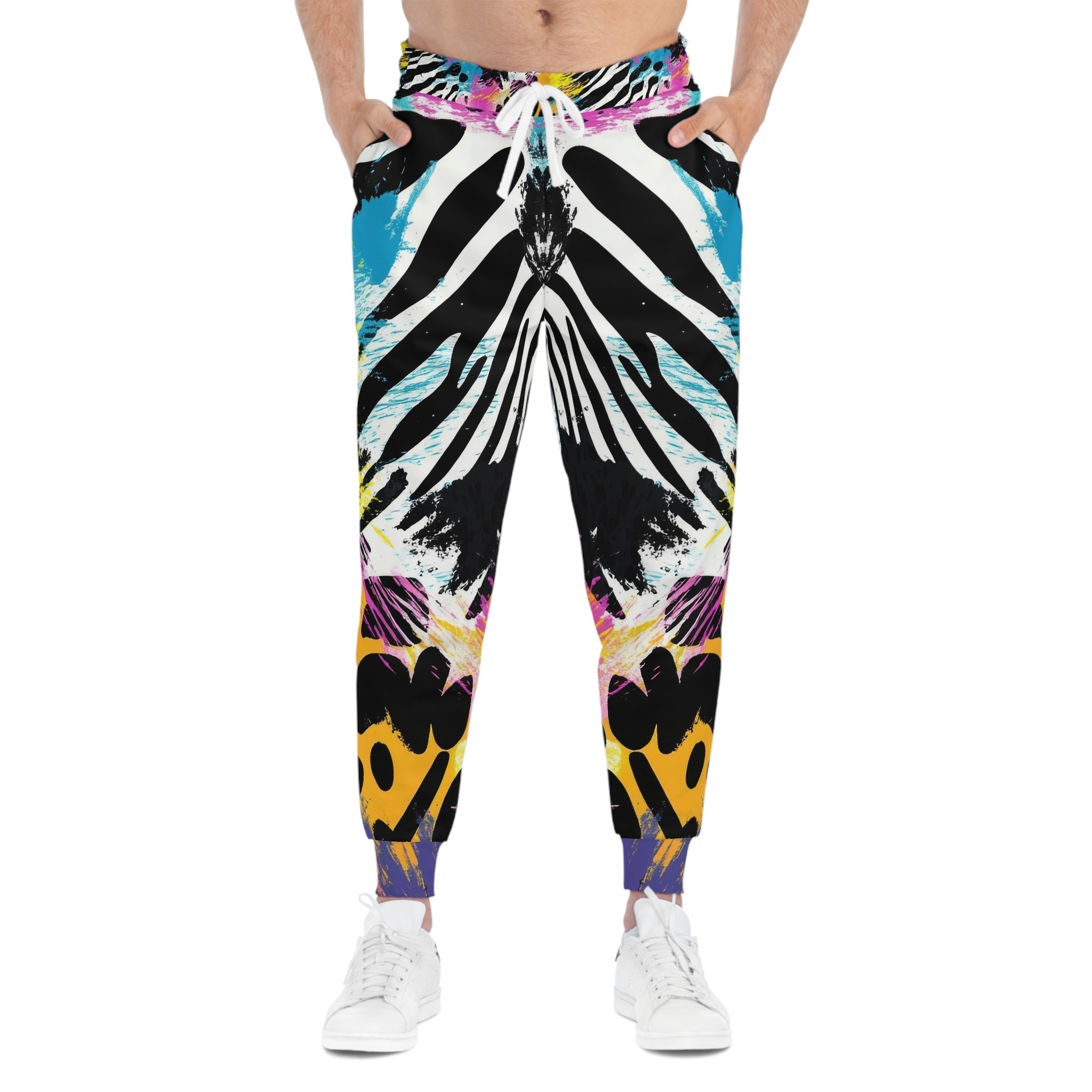 Printify Colorful Abstract Zebra Joggers 2025
