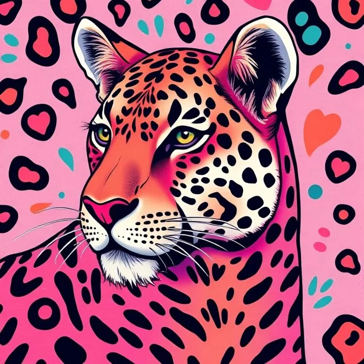 Buy The Best pink black spotted jaguar yellow-green By Artsulli x Color Printify - Colorful Artsy Pink Jaguar Digital Art - 2025