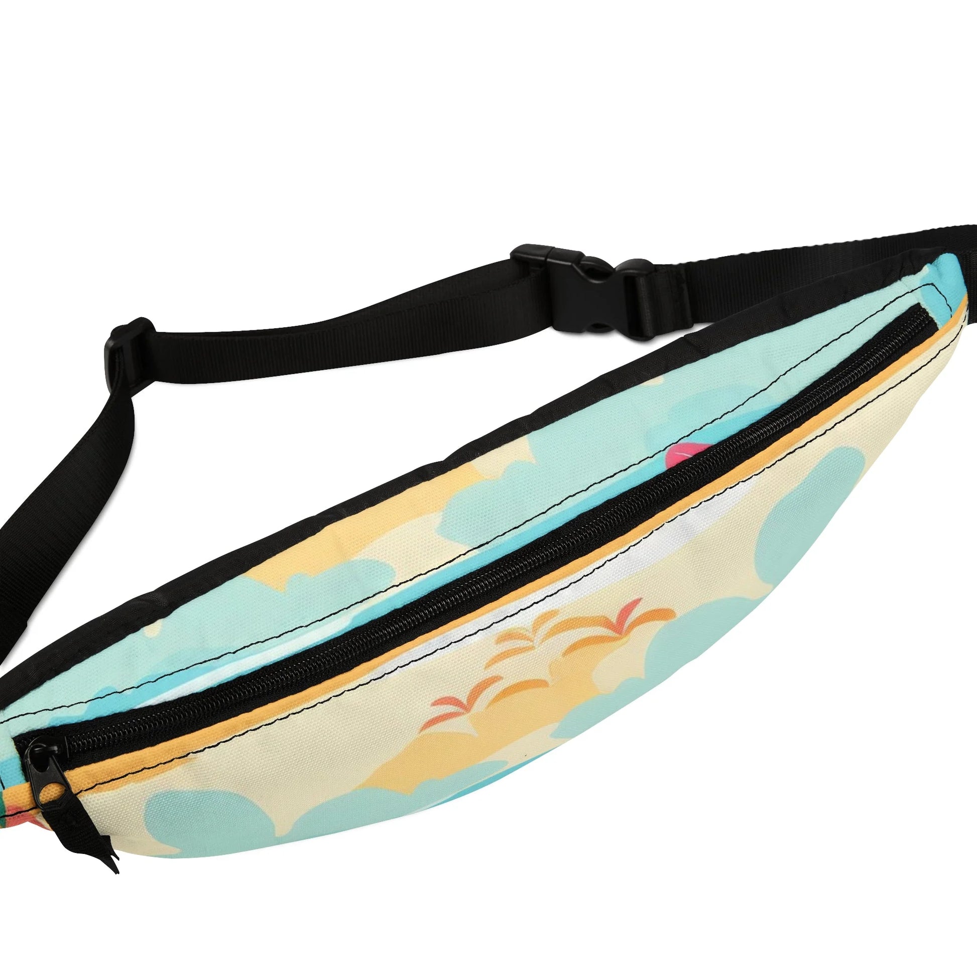Colorful Beach Scene Fanny Pack, Artsulli - Art is Long, Life is Short, Bags, , , , , , , 