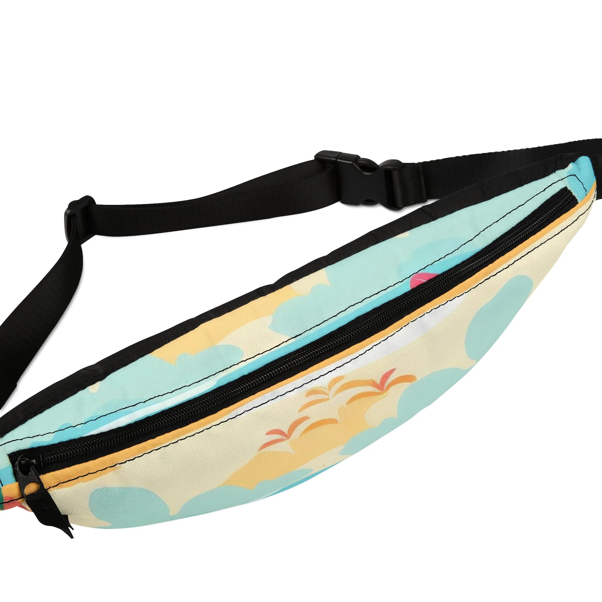 Colorful Beach Scene Fanny Pack, Artsulli - Art is Long, Life is Short, Bags, , , , , , , 