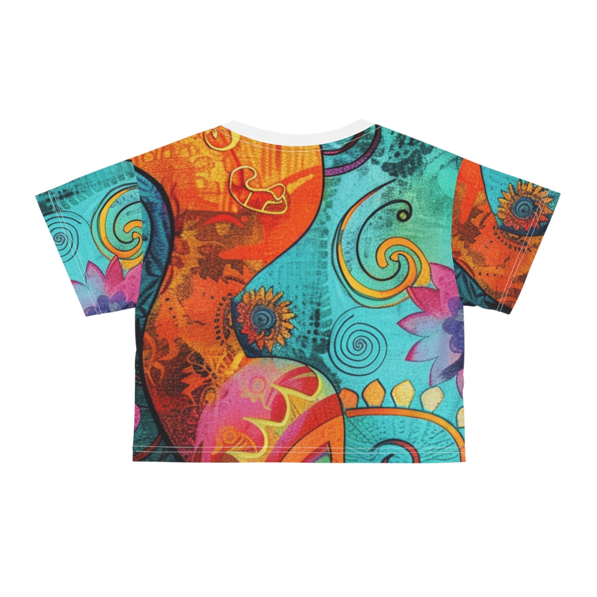 Printify Colorful Bohemian Print Crop Top 2025