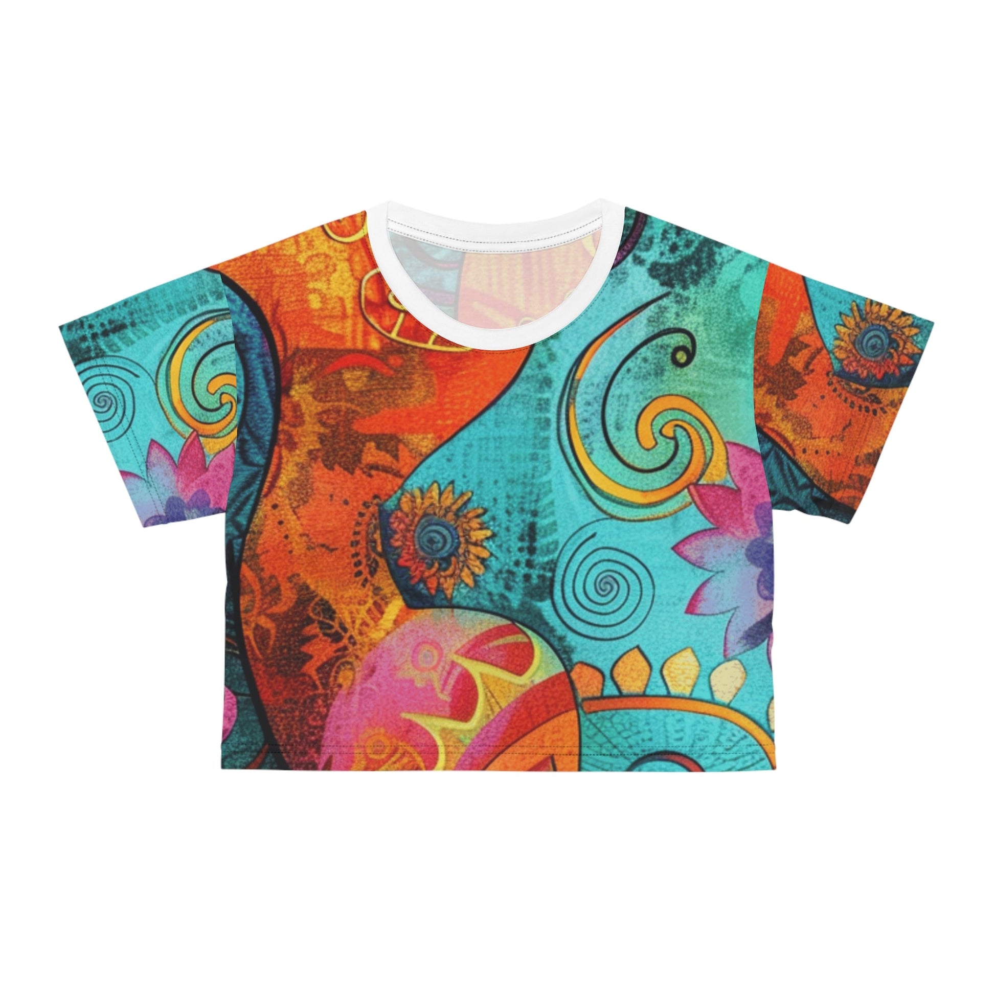 Printify Colorful Bohemian Print Crop Top 2025