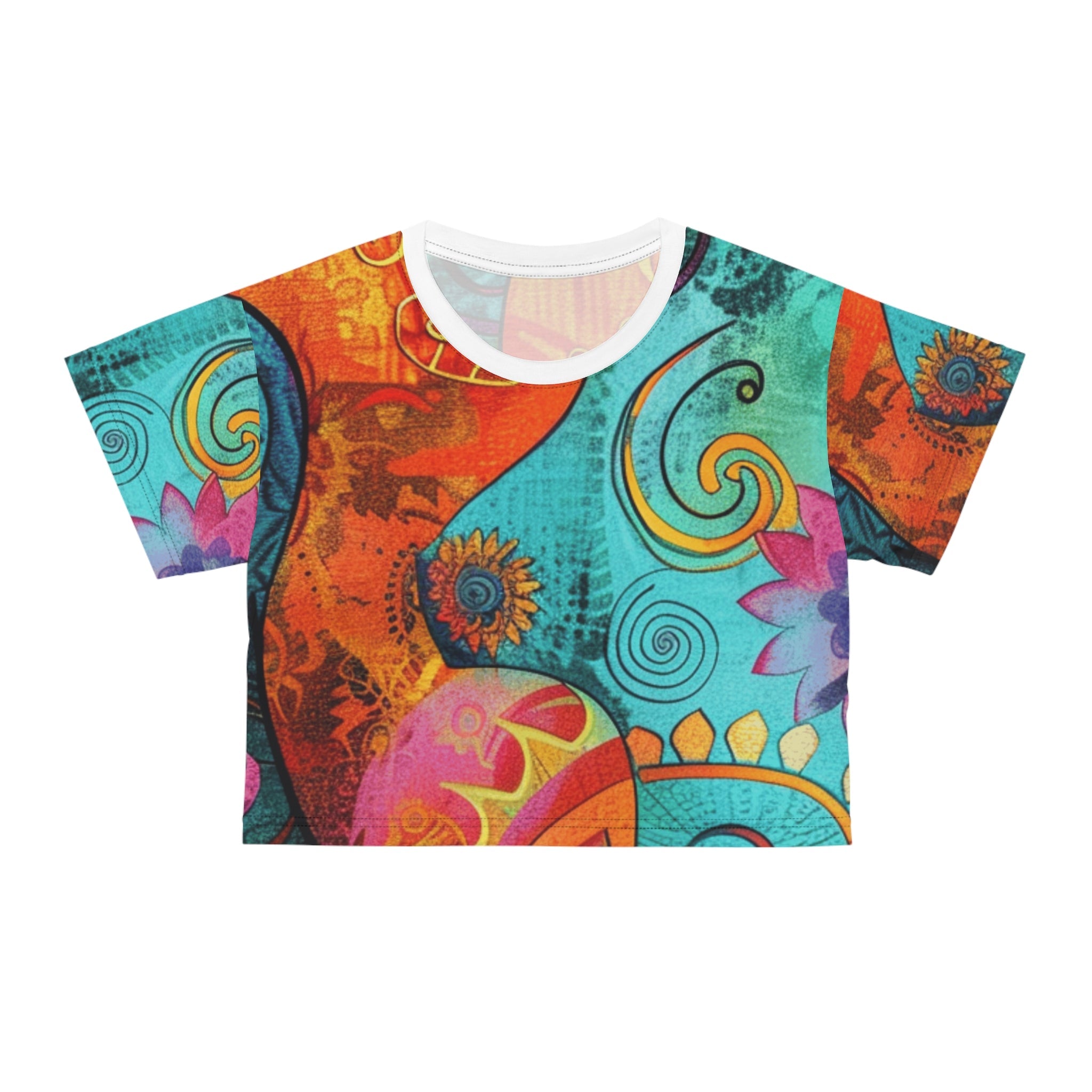 Printify Colorful Bohemian Print Crop Top 2025
