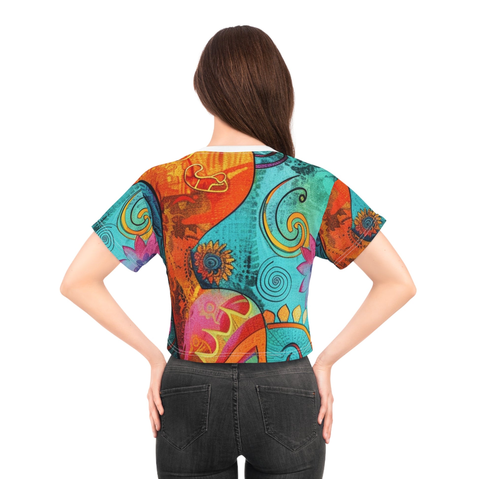 Printify Colorful Bohemian Print Crop Top 2025