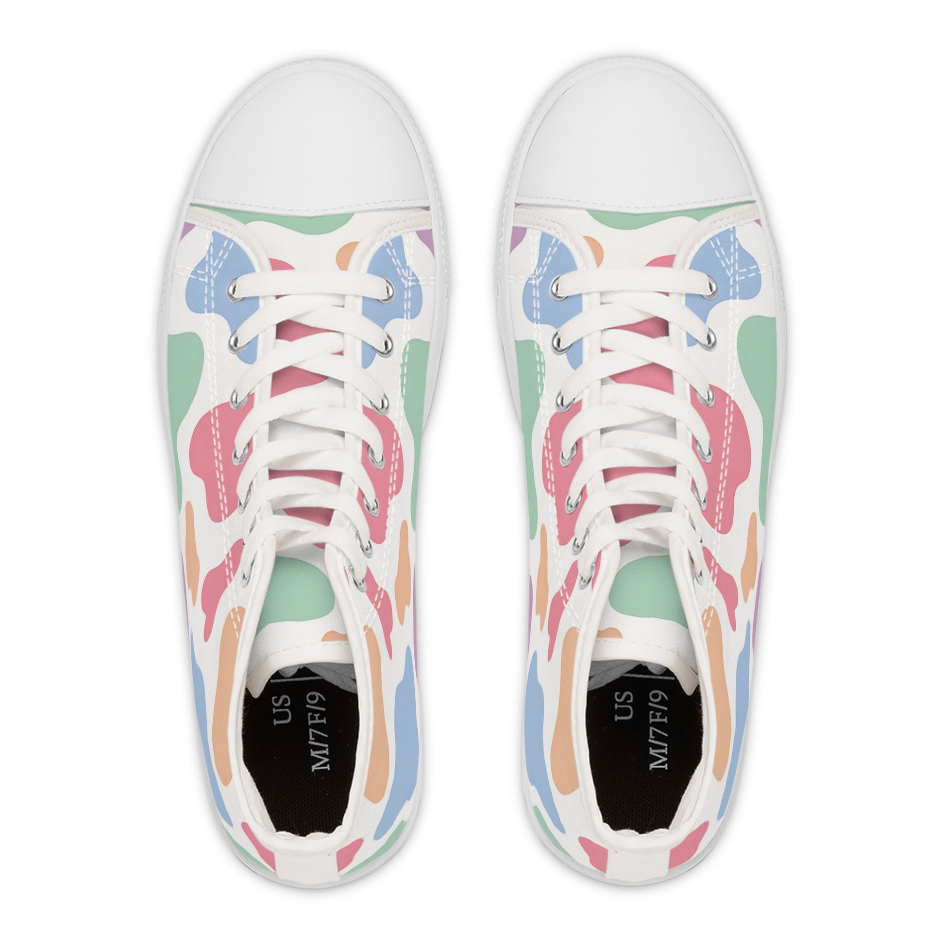 Colorful Cow Print High-Top Sneakers, Artsulli - Art is Long, Life is Short, Shoes, , , , , , , 