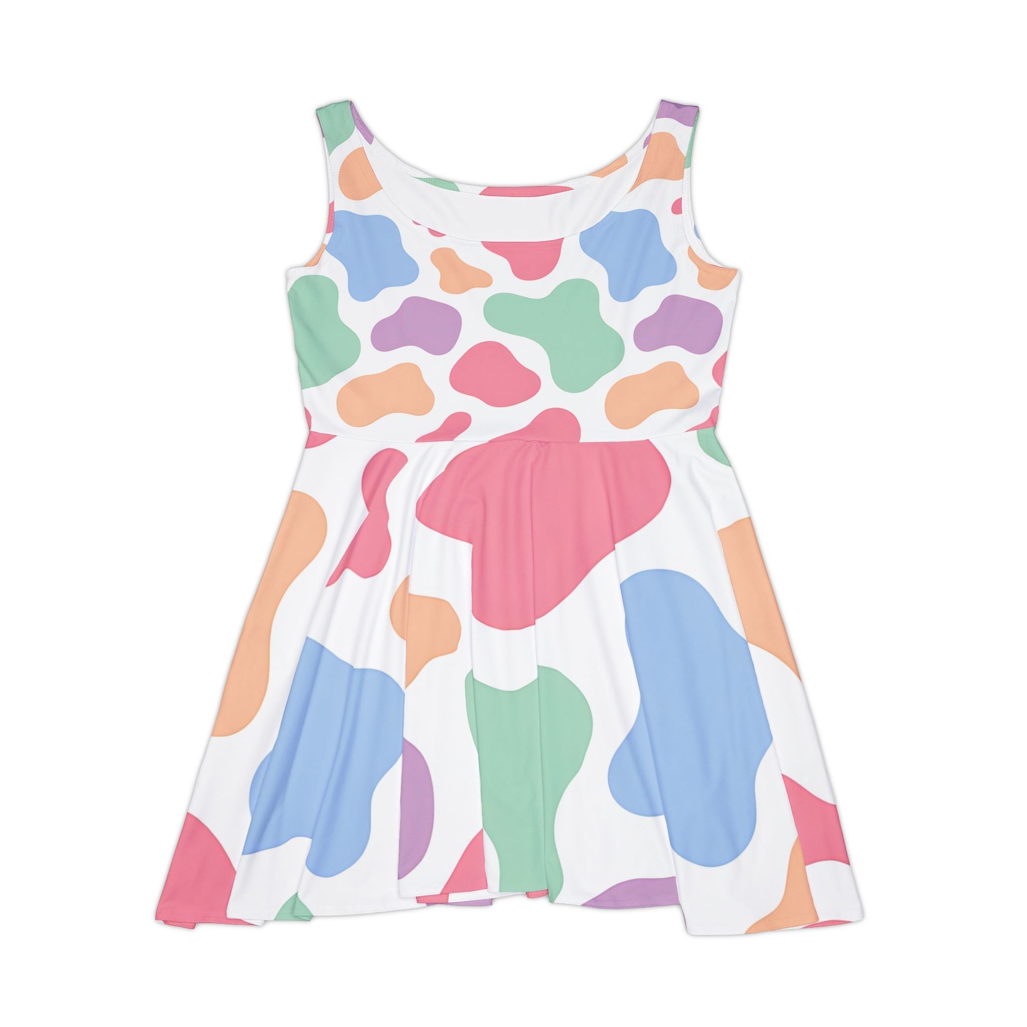 Printify Colorful Cow Print Skater Dress 2025