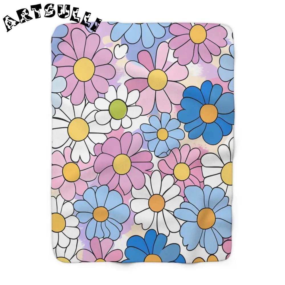 JAKKOUTTHEBXX Colorful Daisy Cozy Fleece Blanket 2025