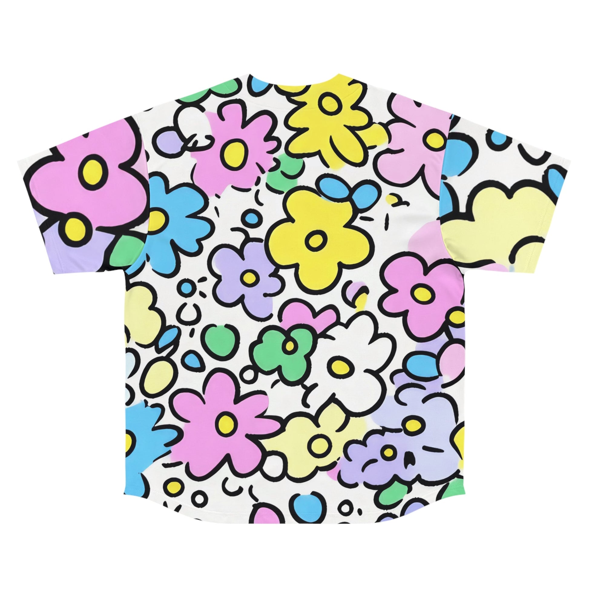 Colorful Floral Abstract Baseball Jersey, Artsulli - Art is Long, Life is Short, All Over Prints, , , , , , , 