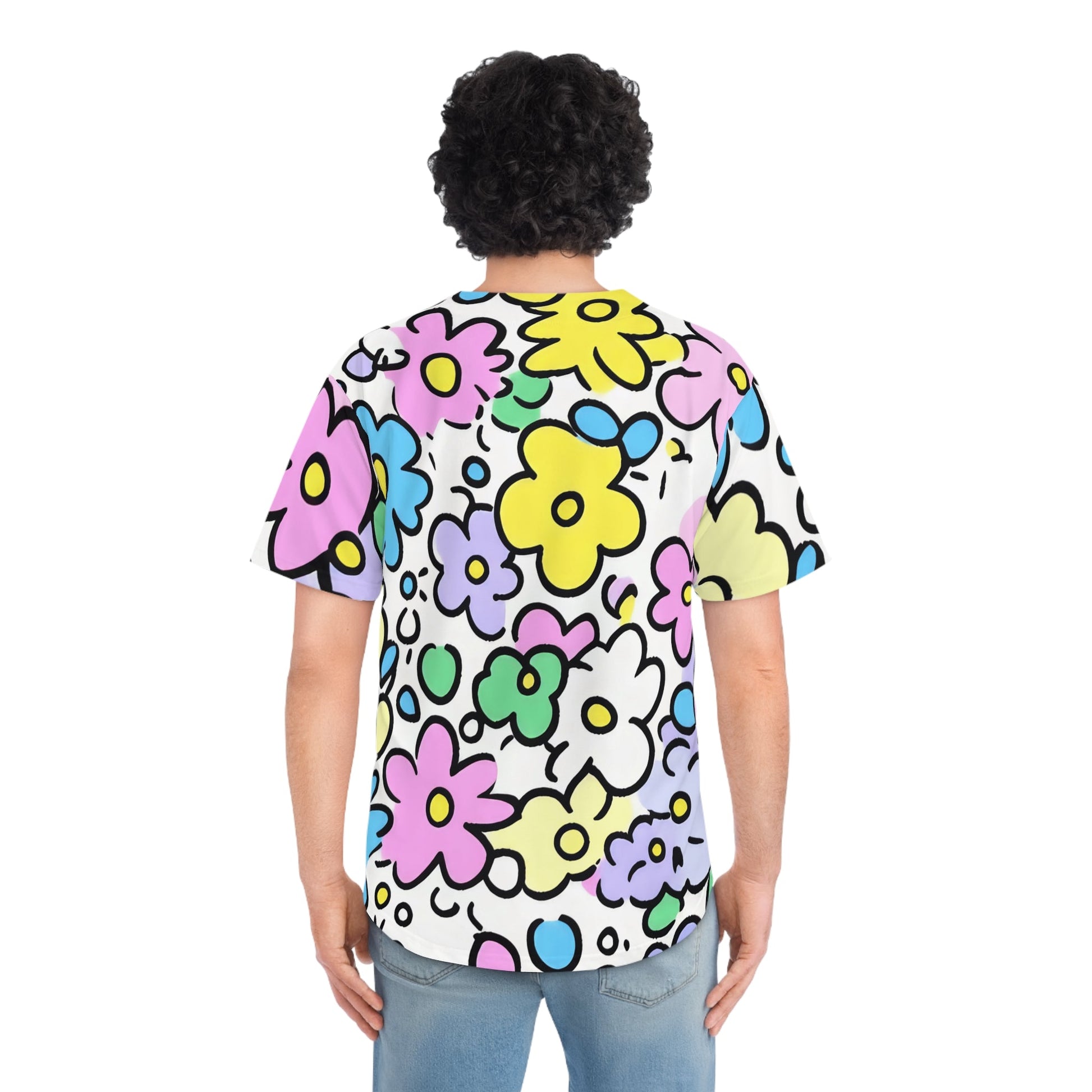 Colorful Floral Abstract Baseball Jersey, Artsulli - Art is Long, Life is Short, All Over Prints, , , , , , , 