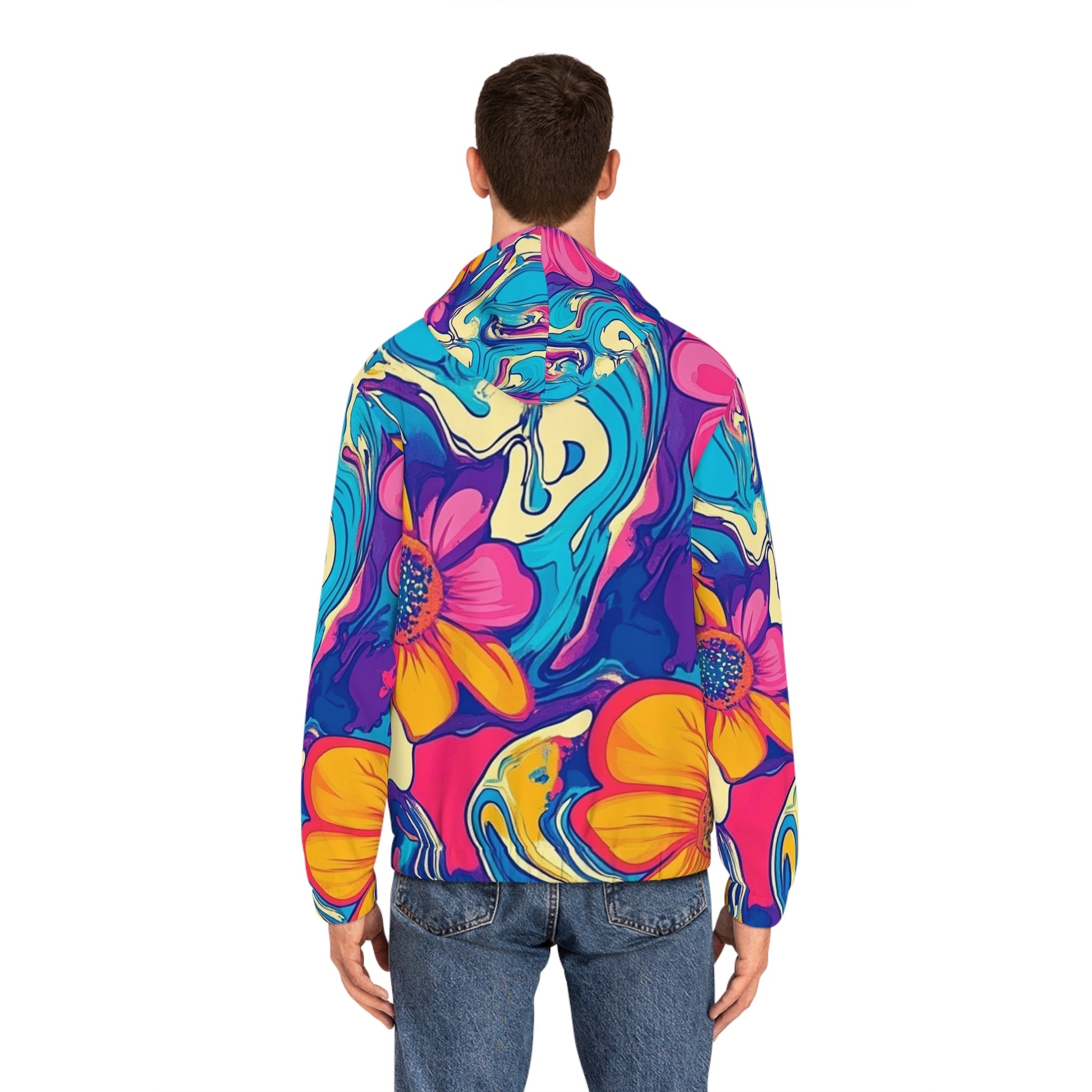 Colorful Floral Abstract Zip Hoodie, Artsulli - Art is Long, Life is Short, All Over Prints, , , , , , , 