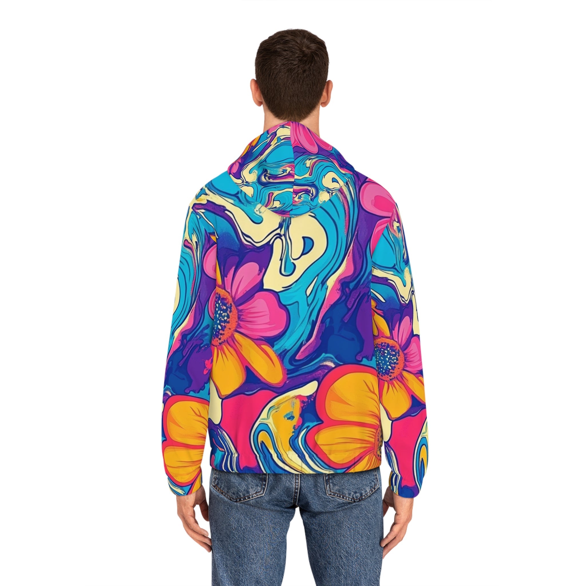 Colorful Floral Abstract Zip Hoodie, Artsulli - Art is Long, Life is Short, All Over Prints, , , , , , , 