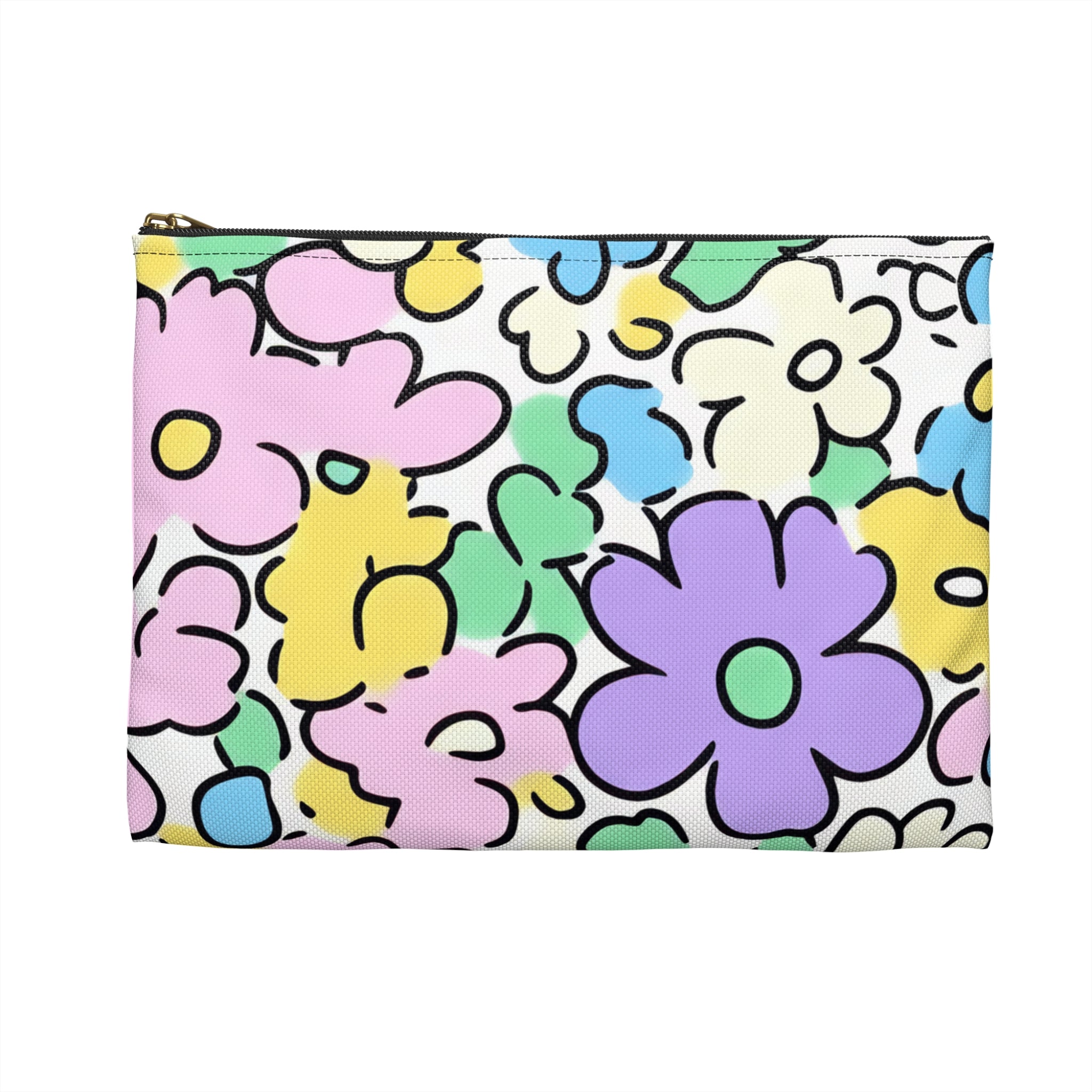 Colorful Floral Accessory Pouch, Artsulli - Art is Long, Life is Short, Bags, , , , , , , 