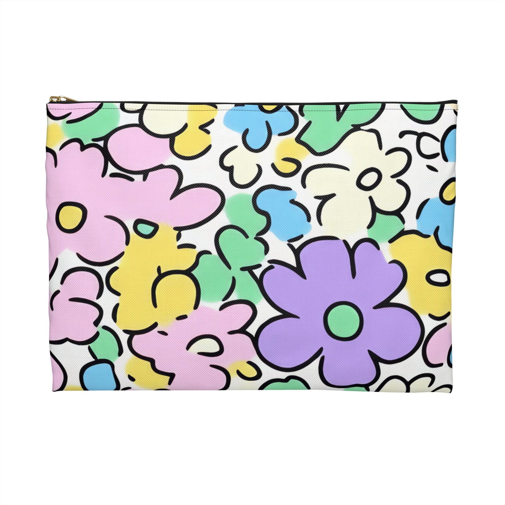 Colorful Floral Accessory Pouch, Artsulli - Art is Long, Life is Short, Bags, , , , , , , 