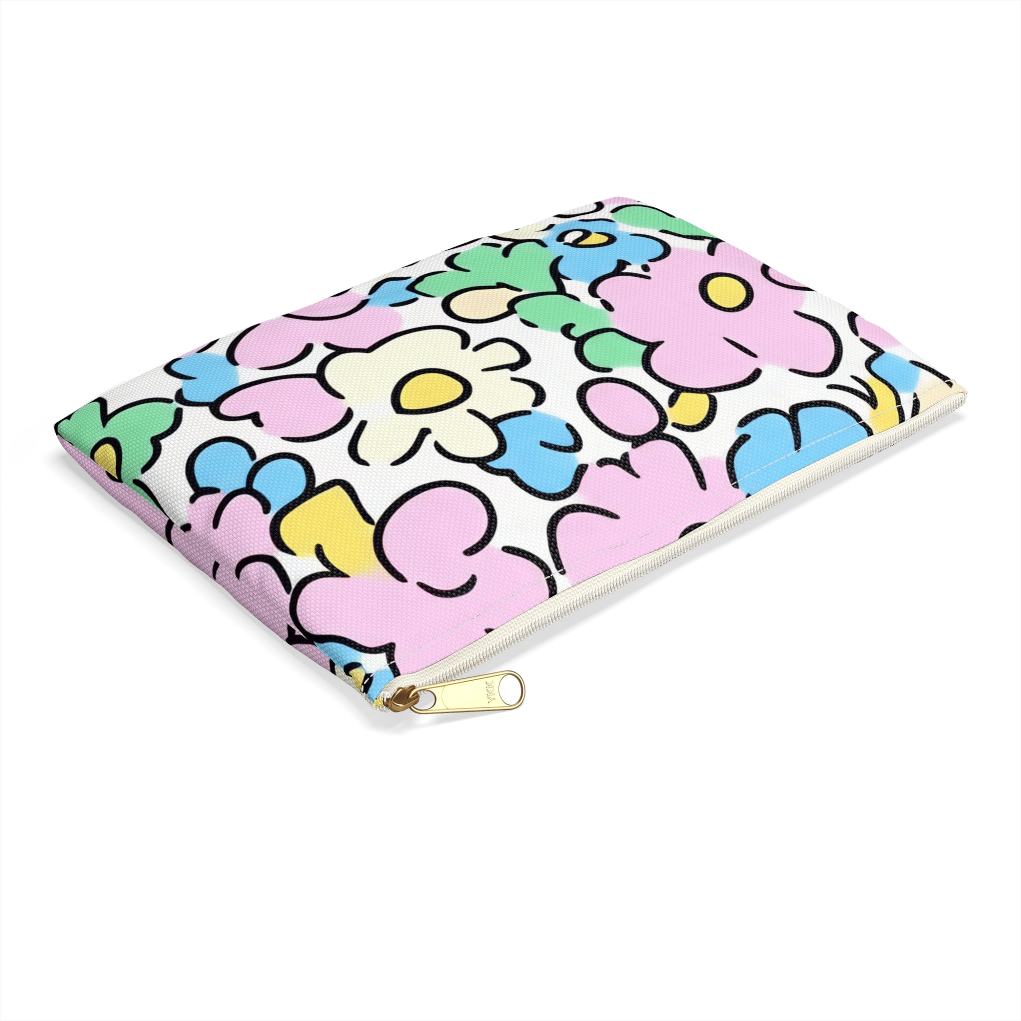 Colorful Floral Accessory Pouch, Artsulli - Art is Long, Life is Short, Bags, , , , , , , 