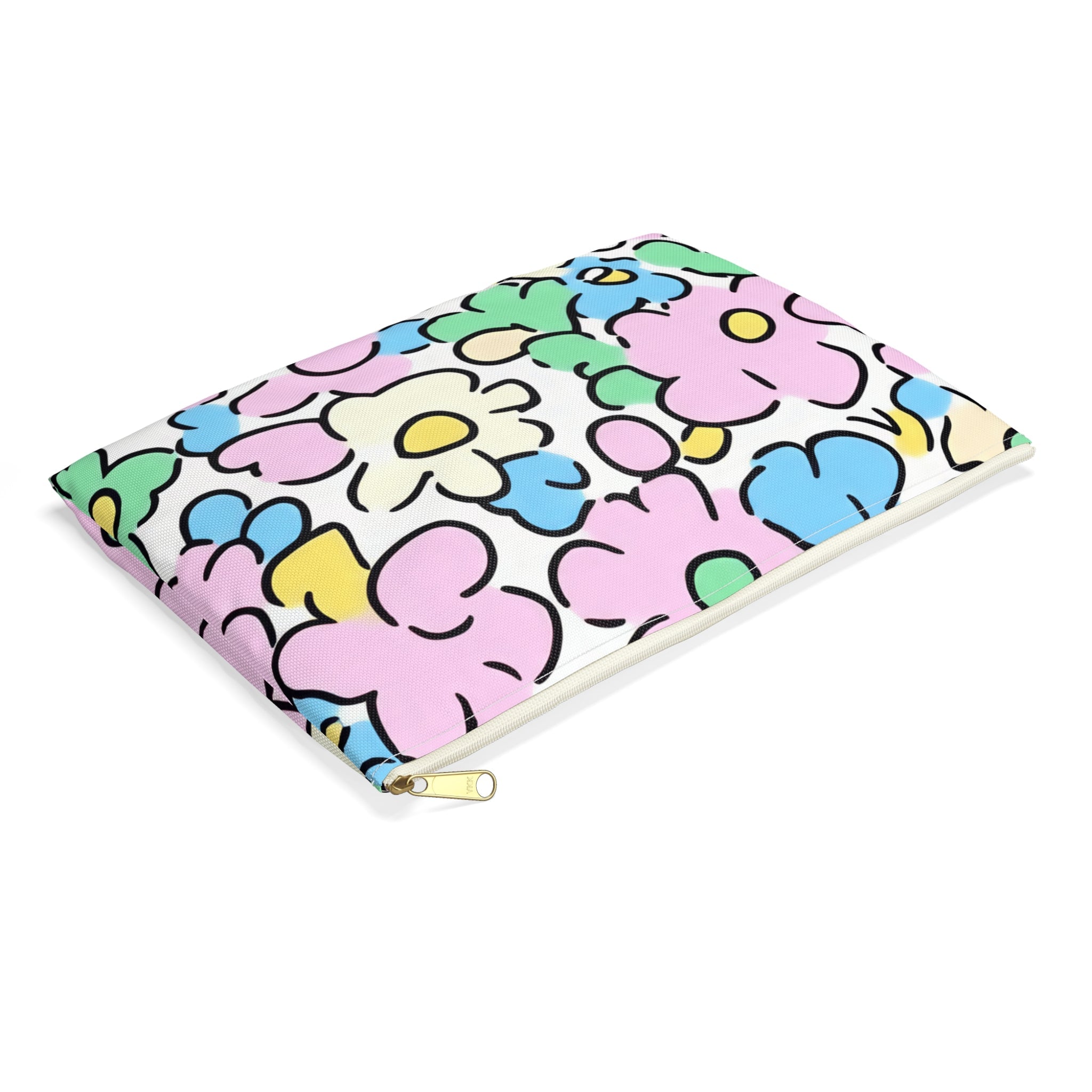 Colorful Floral Accessory Pouch, Artsulli - Art is Long, Life is Short, Bags, , , , , , , 