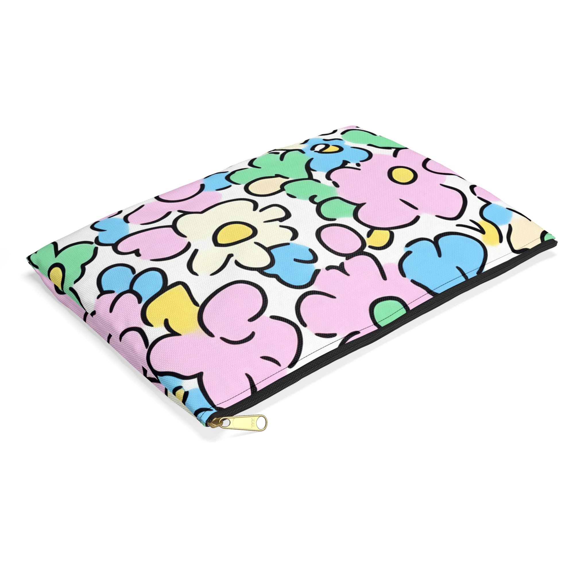 Colorful Floral Accessory Pouch, Artsulli - Art is Long, Life is Short, Bags, , , , , , , 