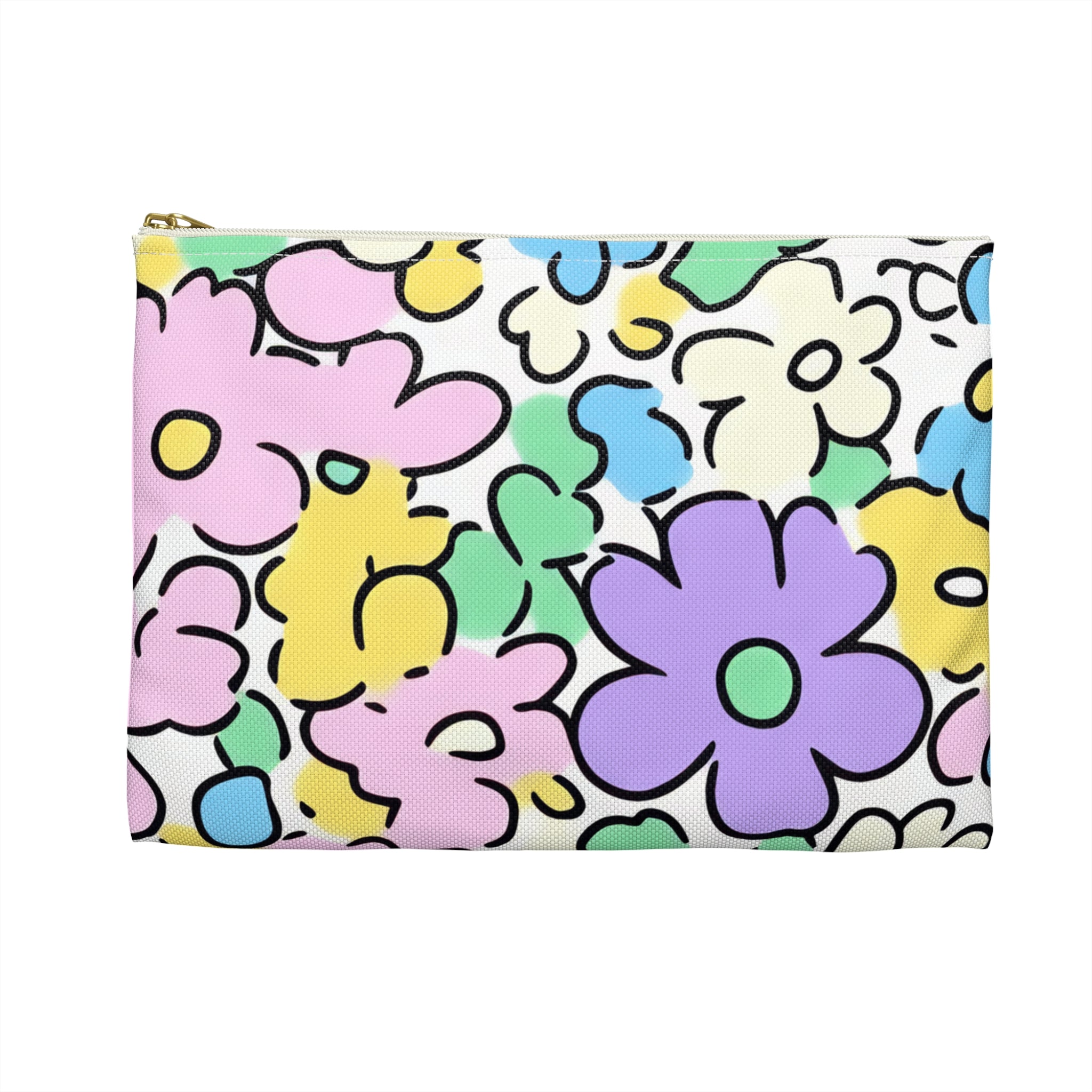 Colorful Floral Accessory Pouch, Artsulli - Art is Long, Life is Short, Bags, , , , , , , 