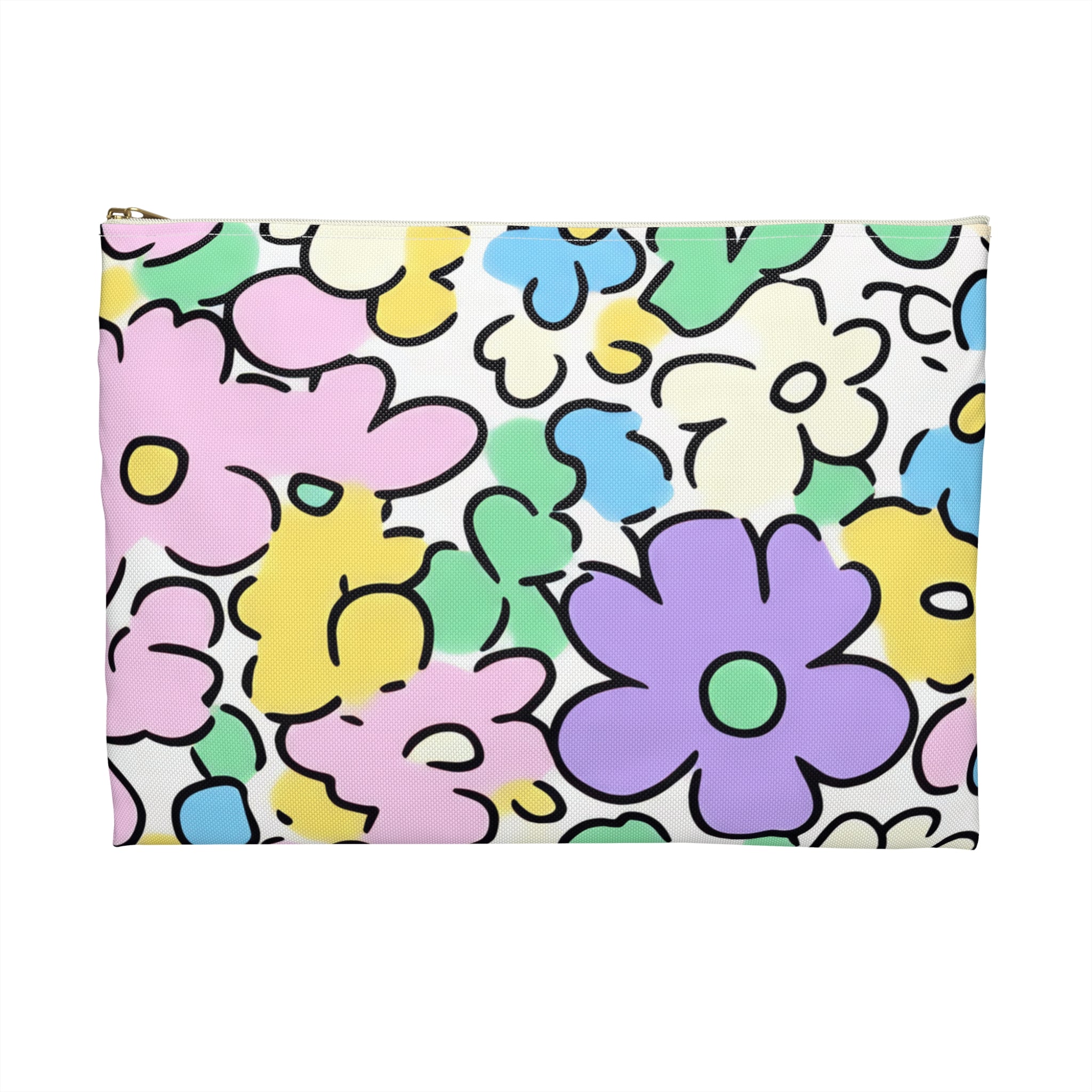 Colorful Floral Accessory Pouch, Artsulli - Art is Long, Life is Short, Bags, , , , , , , 