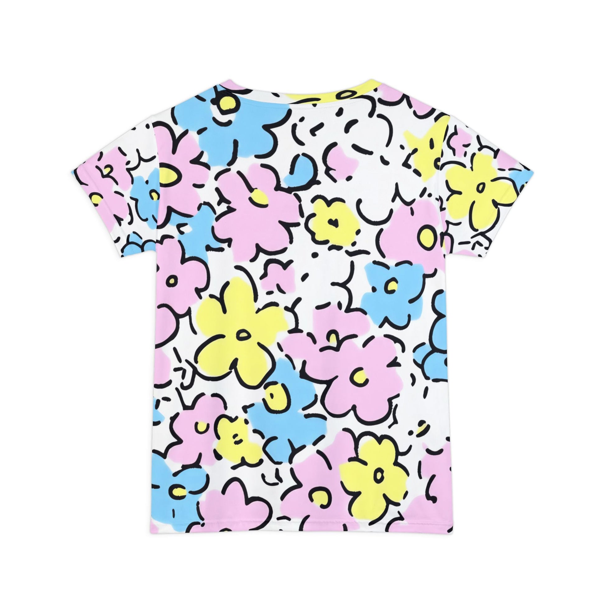 Colorful Floral All Over Print Tee, Artsulli - Art is Long, Life is Short, All Over Prints, , , , , , , 