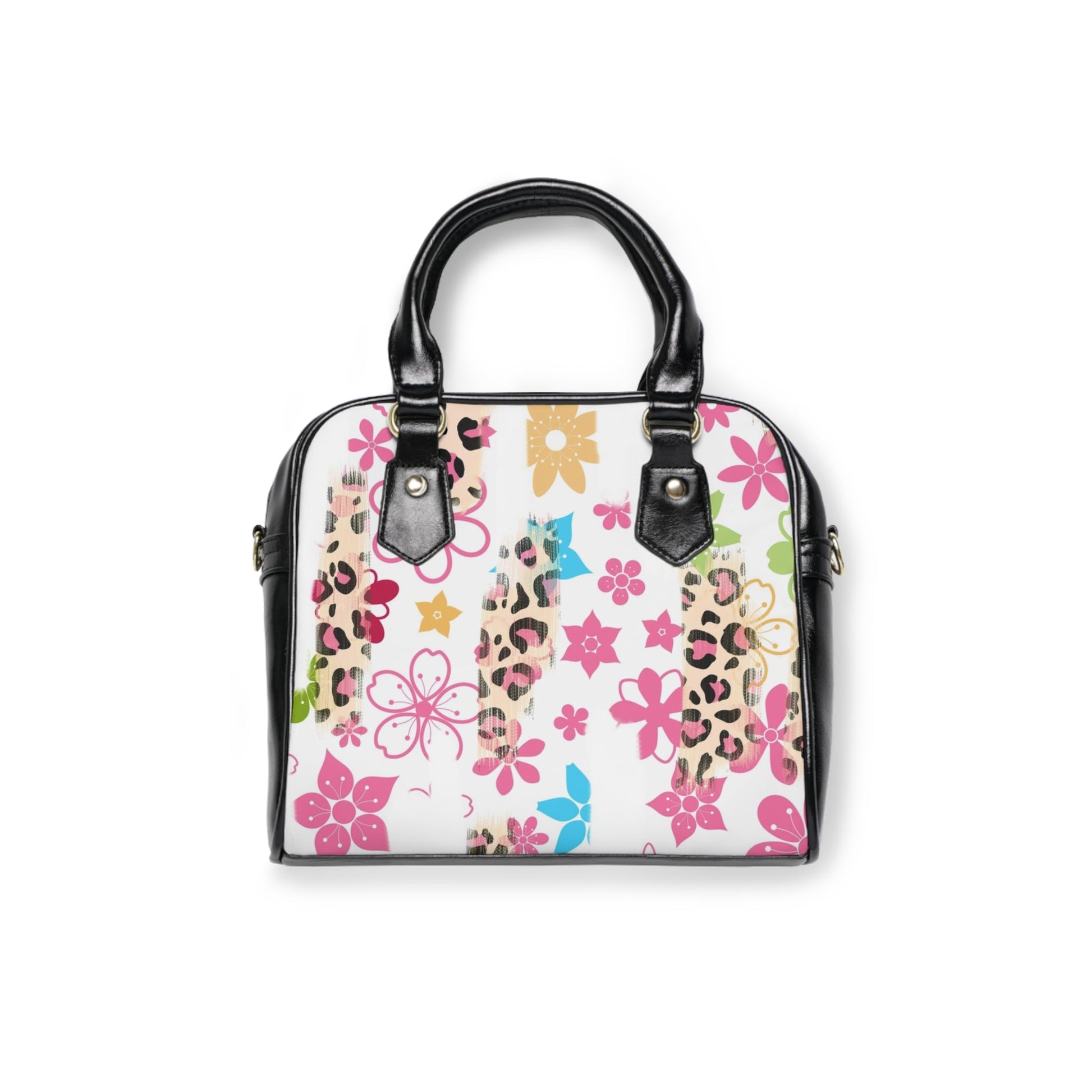 Colorful Floral and Leopard Print Handbag, Artsulli - Art is Long, Life is Short, Bags, , , , , , , 