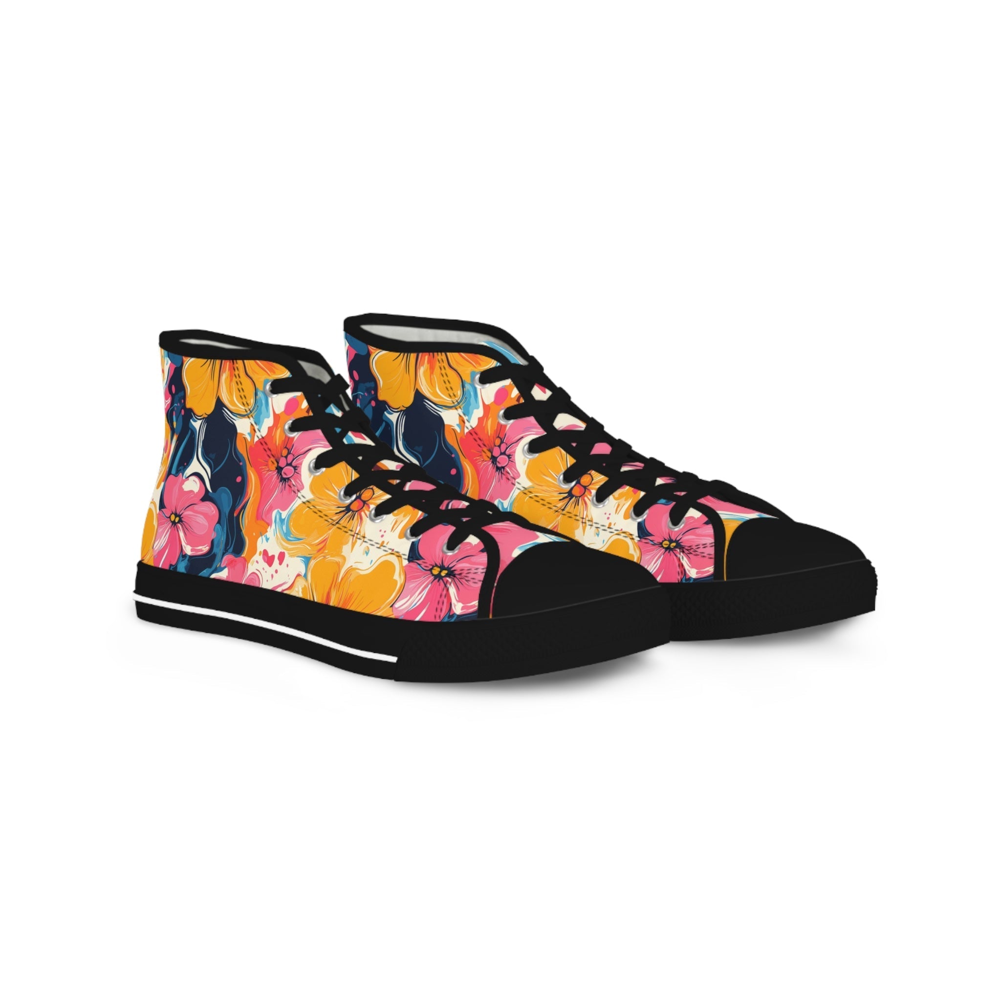 Printify Colorful Floral Canvas High Top Sneakers 2025