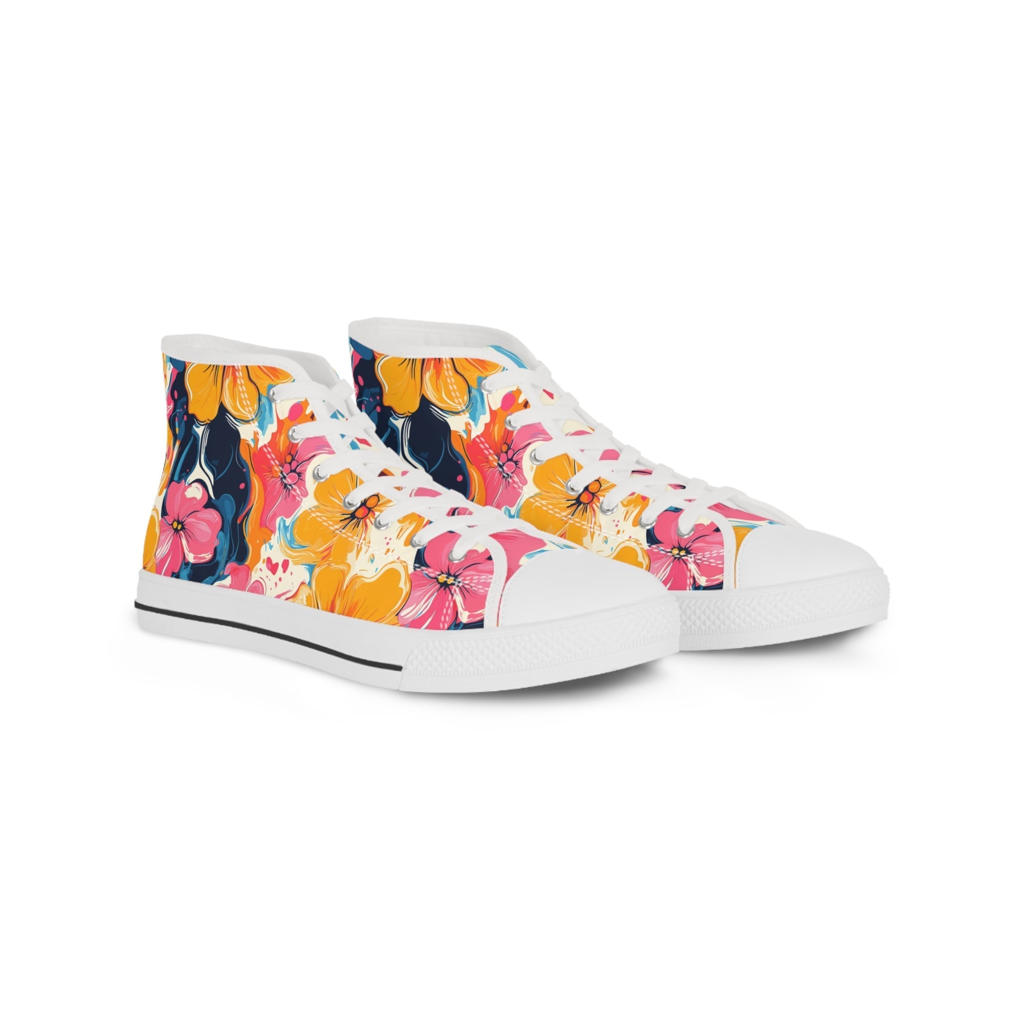 Printify Colorful Floral Canvas High Top Sneakers 2025