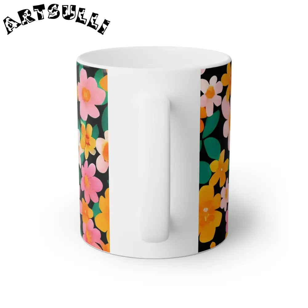 Colorful Floral Ceramic Mug, Artsulli - Art is Long, Life is Short, Mug, , , , , , , 