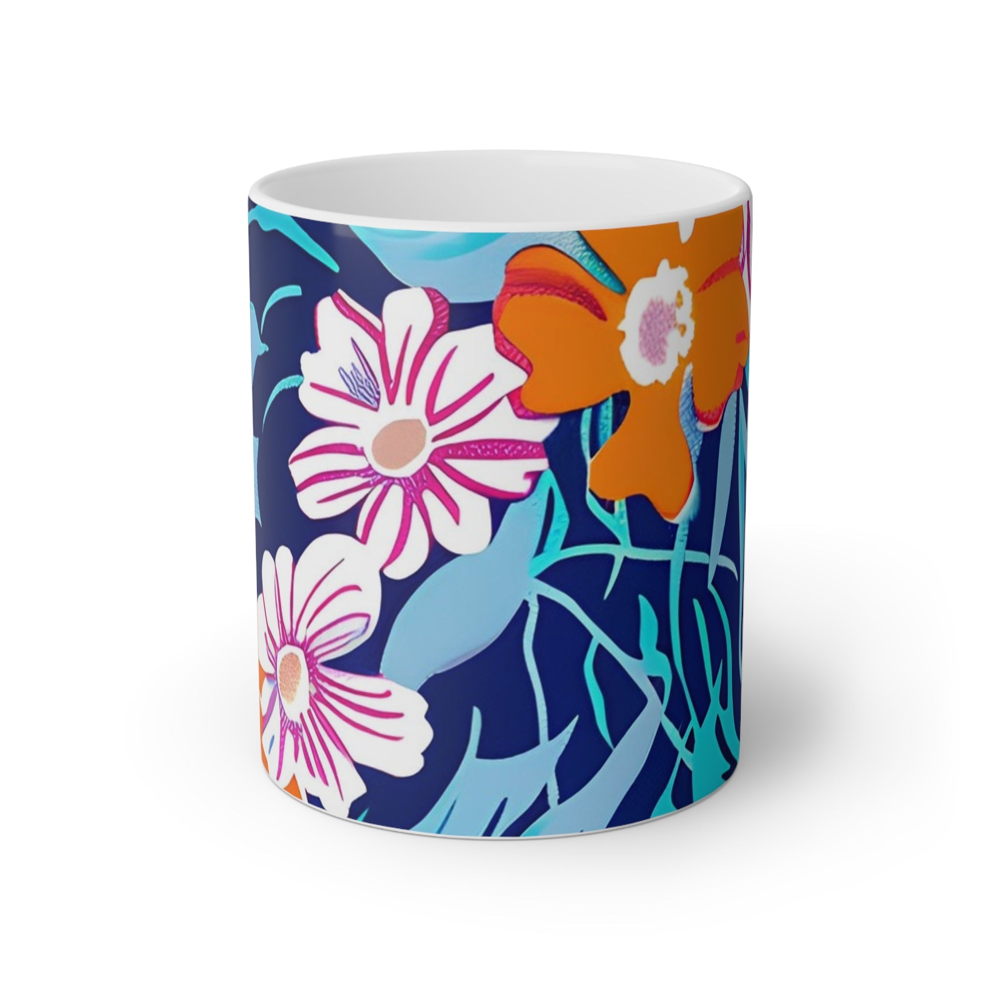 Colorful Floral Ceramic Mug, Artsulli - Art is Long, Life is Short, Mug, Size, 11oz, Color, White, , , 20097057623612794345