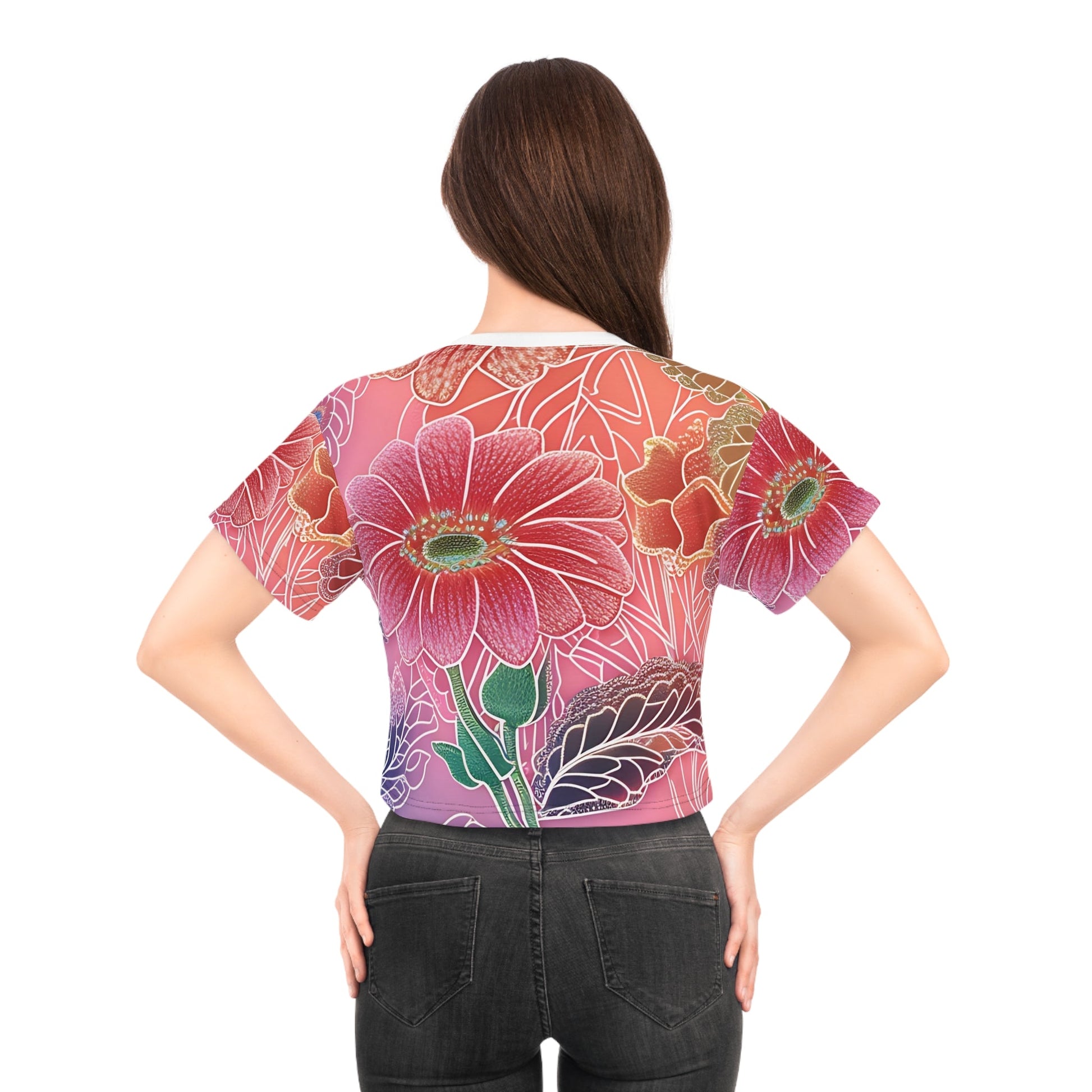 Printify Colorful Floral Crop Top 2025