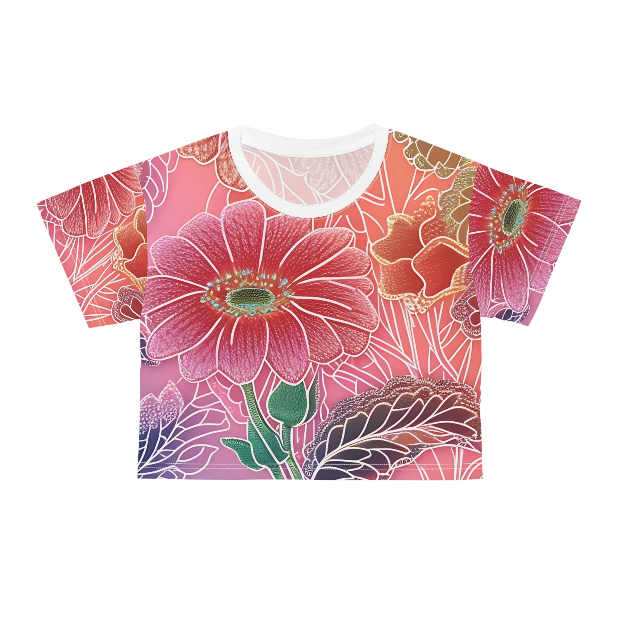 Printify Colorful Floral Crop Top 2025