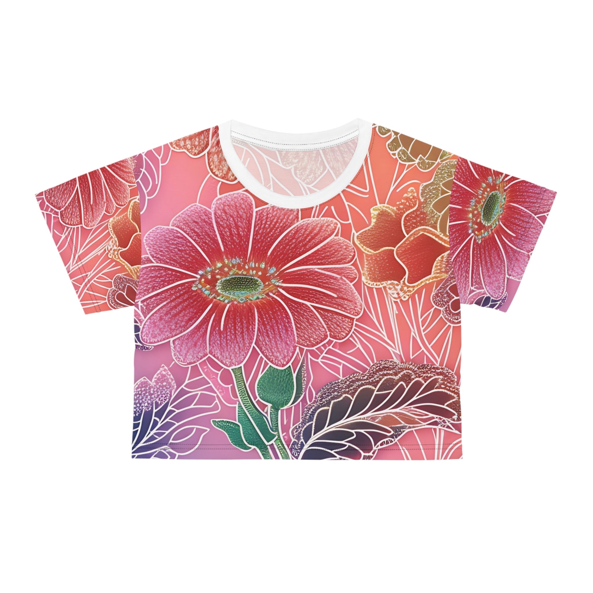 Printify Colorful Floral Crop Top 2025