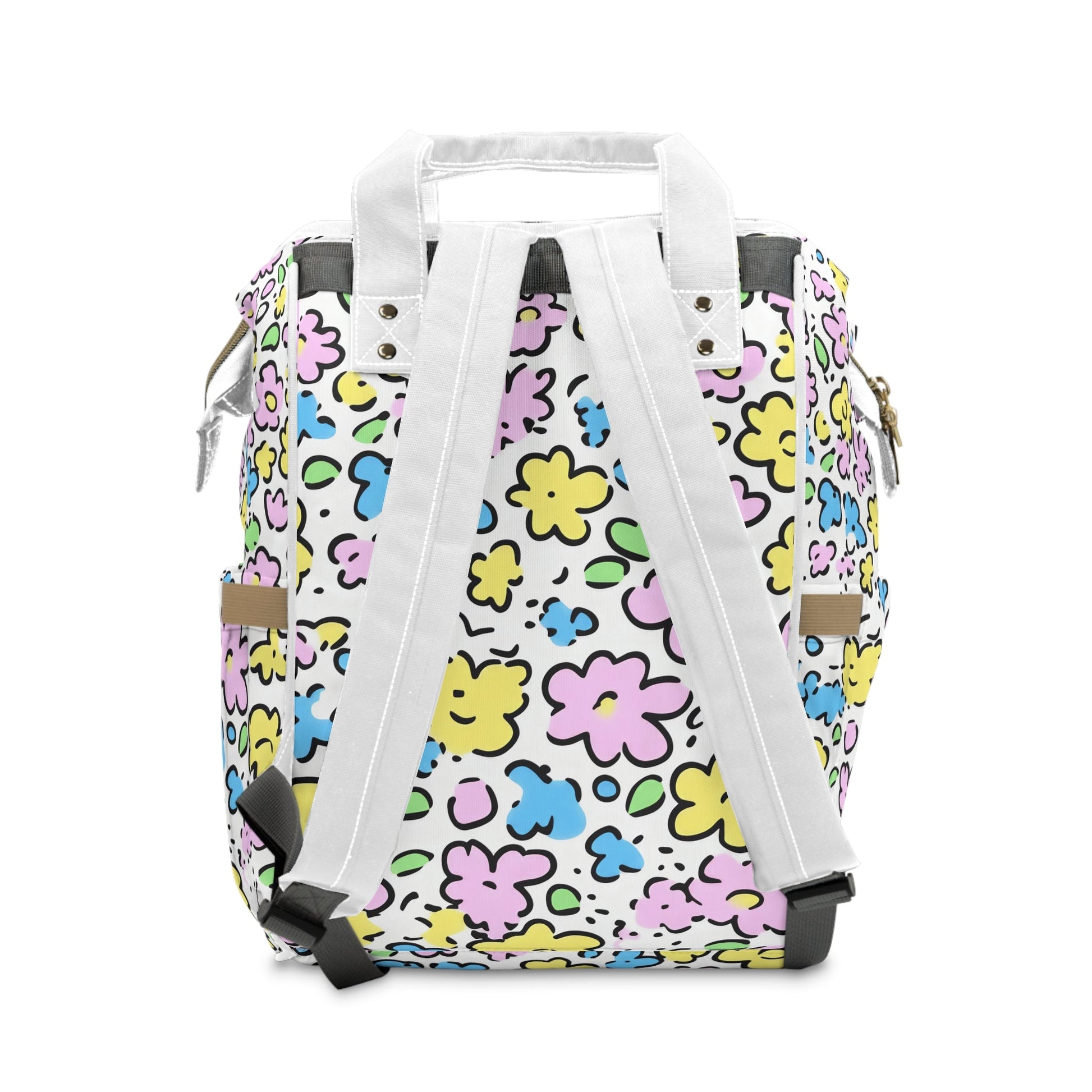 Colorful Floral Diaper Backpack, Artsulli - Art is Long, Life is Short, Bags, , , , , , , 