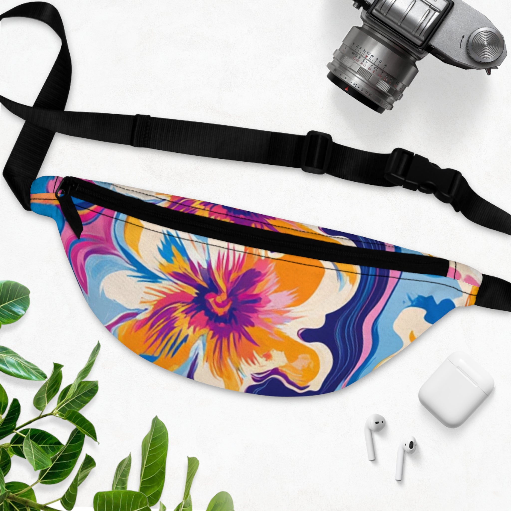 Colorful Floral Fanny Pack, Artsulli - Art is Long, Life is Short, Bags, , , , , , , 