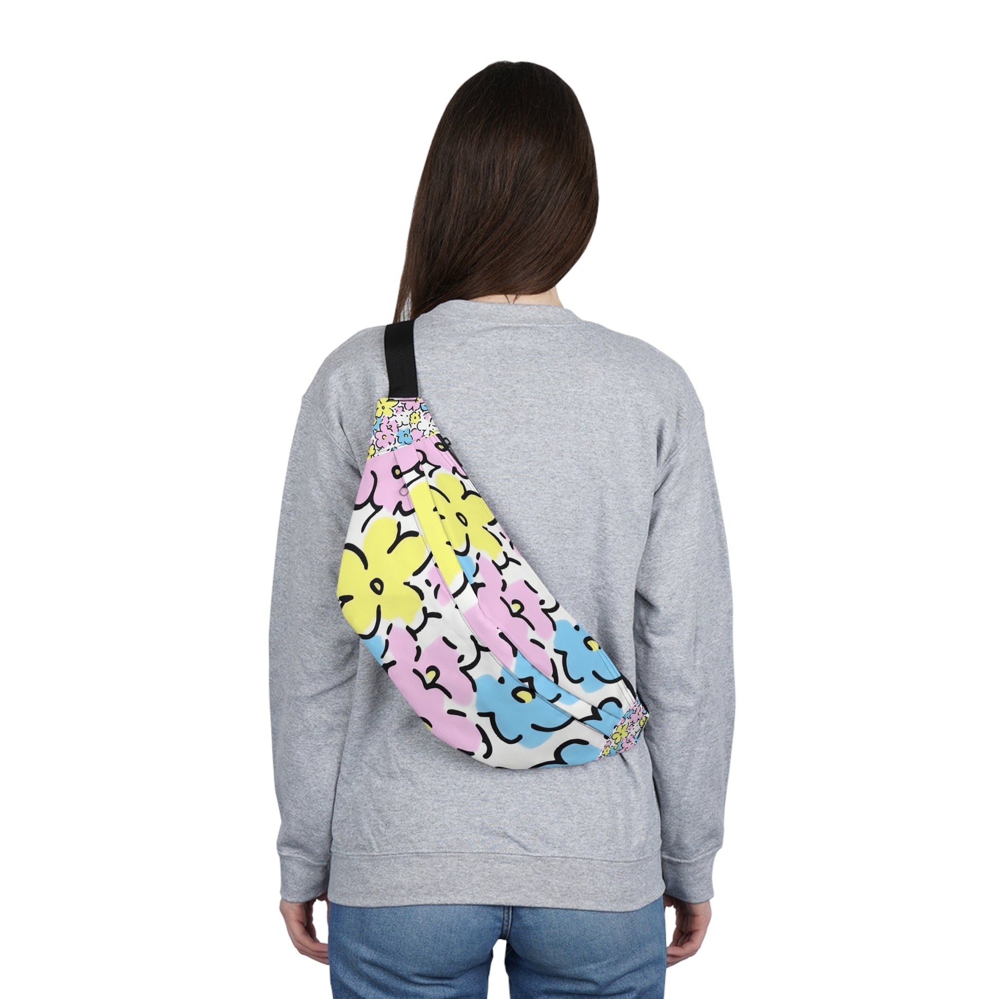 Colorful Floral Fanny Pack, Artsulli - Art is Long, Life is Short, Bags, , , , , , , 