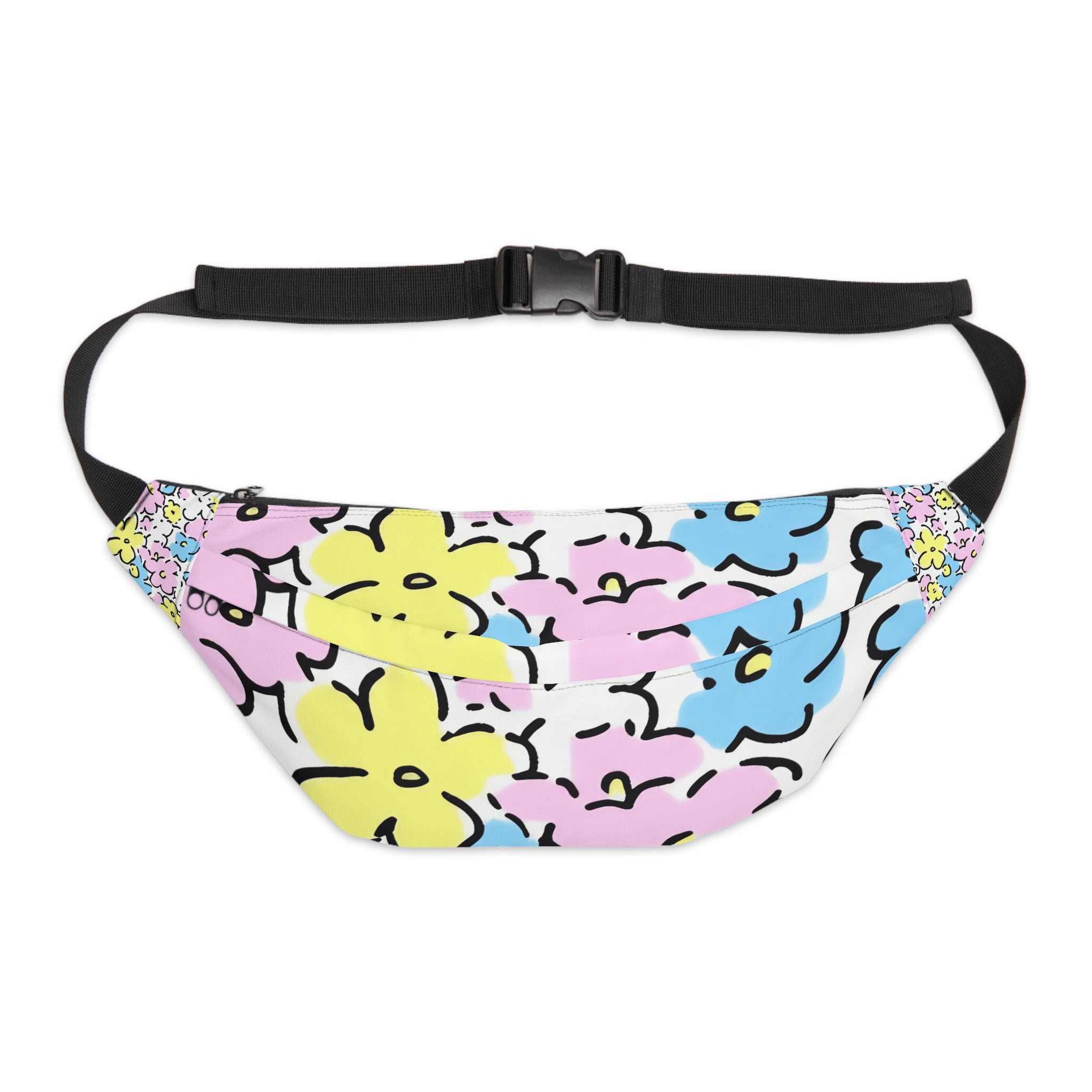 Colorful Floral Fanny Pack, Artsulli - Art is Long, Life is Short, Bags, Size, 8" × 9" × 4'', , , , , 21144323006243079302