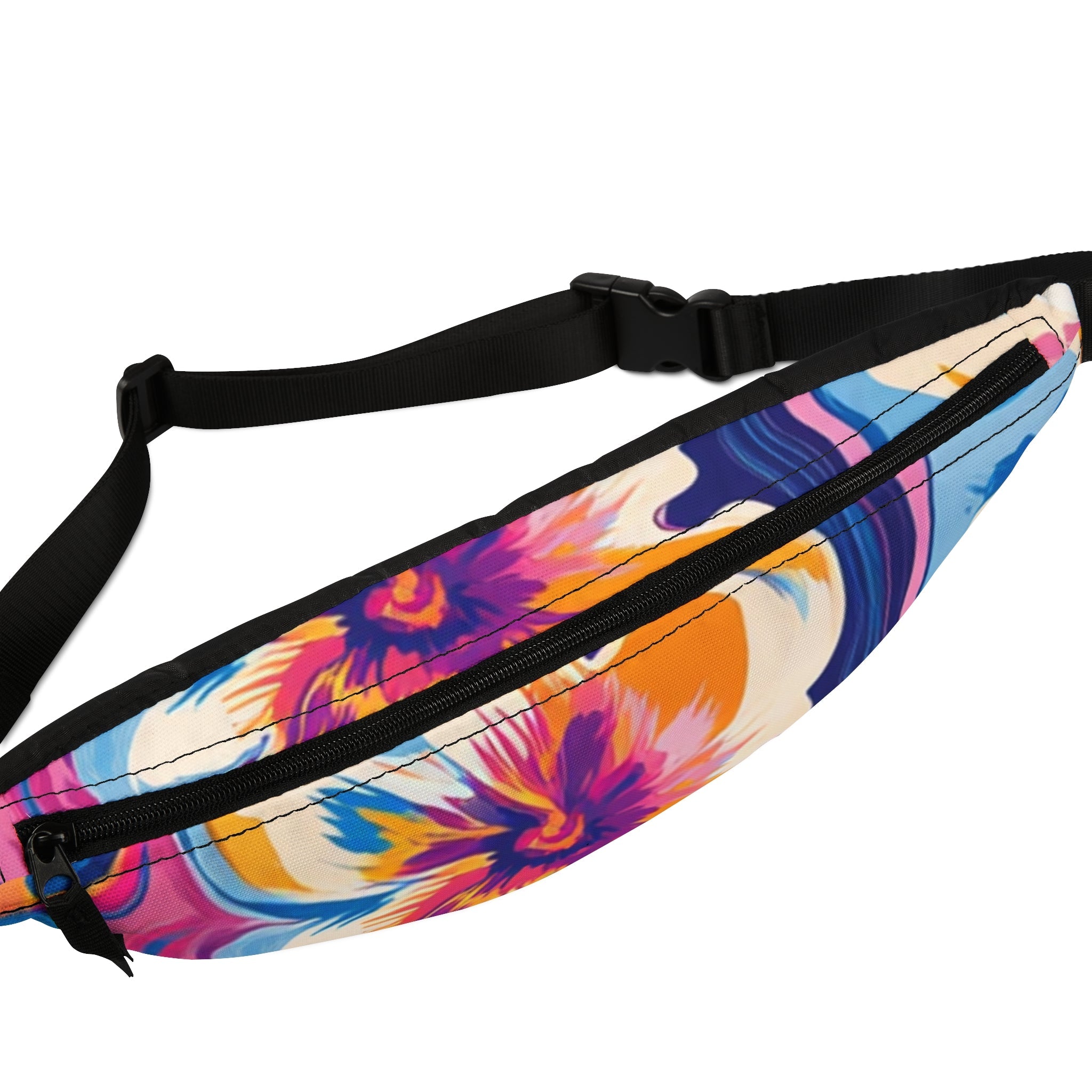 Colorful Floral Fanny Pack, Artsulli - Art is Long, Life is Short, Bags, , , , , , , 