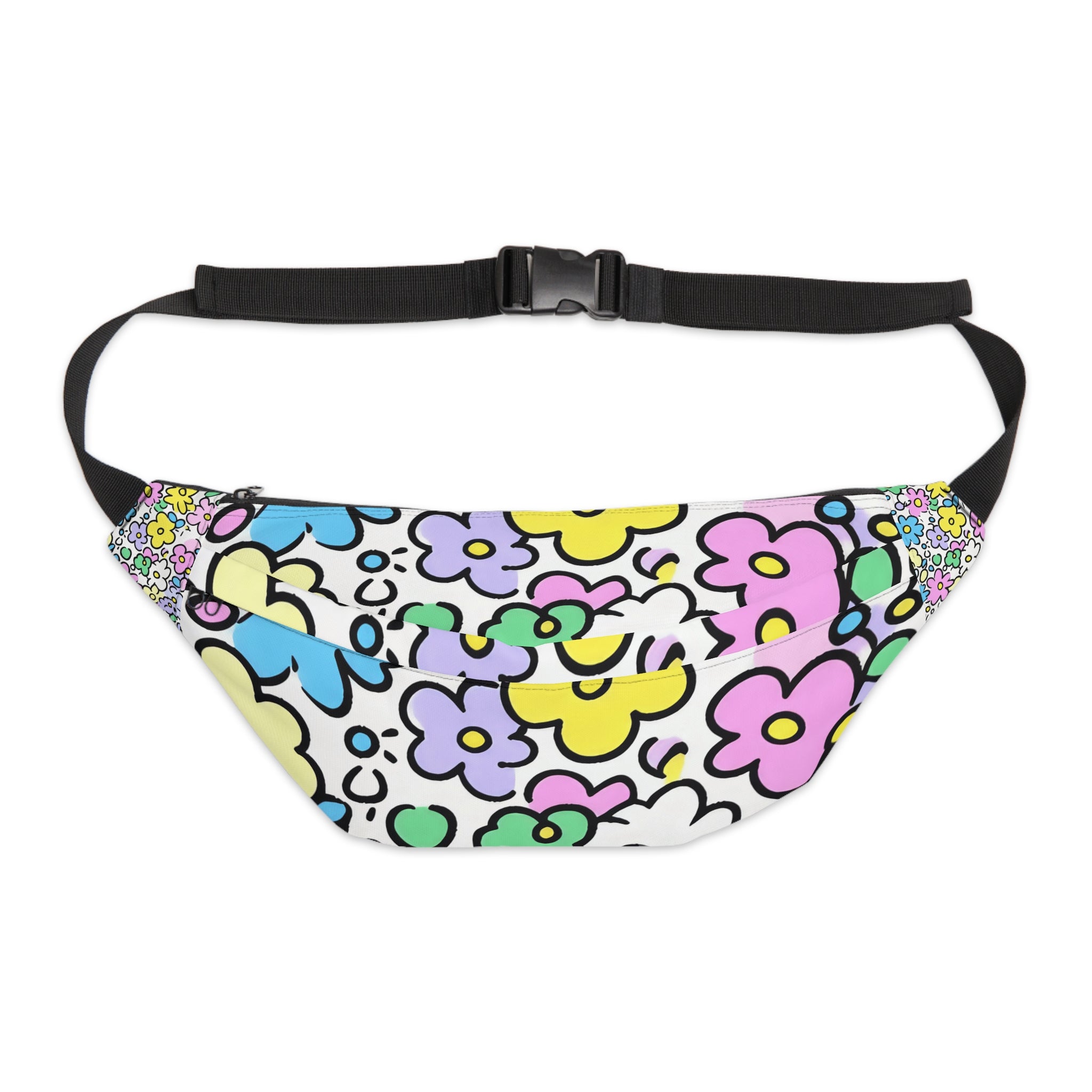 Colorful Floral Fanny Pack, Artsulli - Art is Long, Life is Short, Bags, Size, 8" × 9" × 4'', , , , , 88706868657343369933