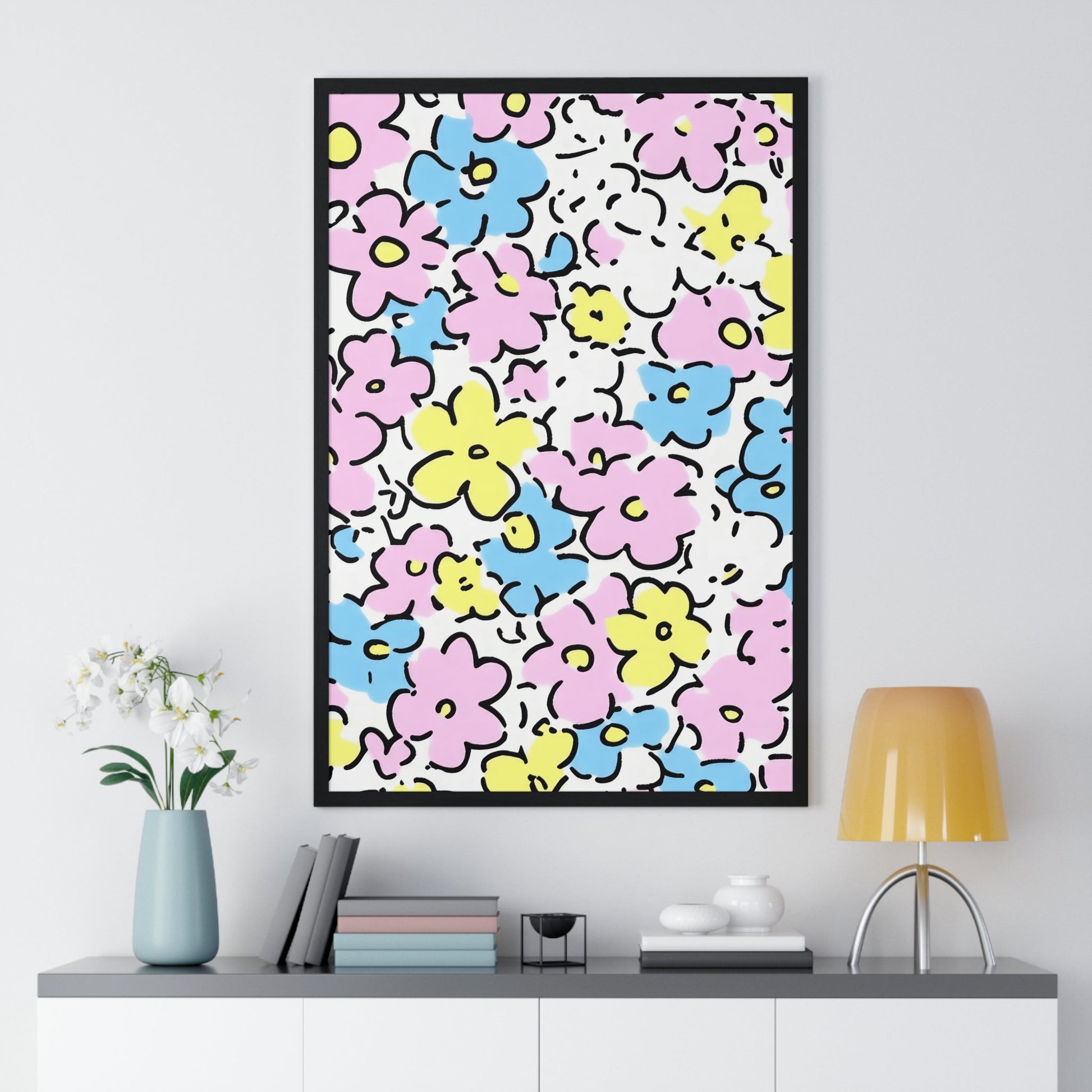 Printify Colorful Floral Framed Poster 2025