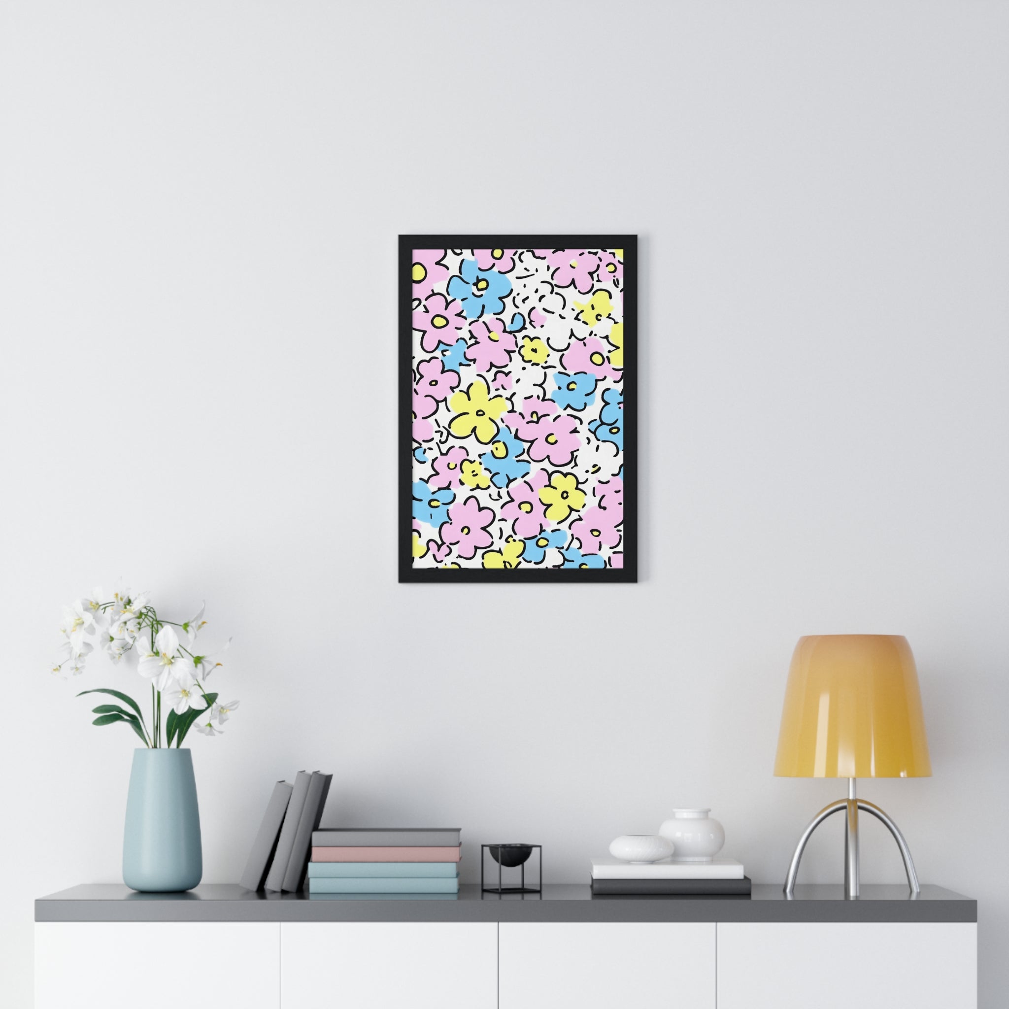 Printify Colorful Floral Framed Poster 2025