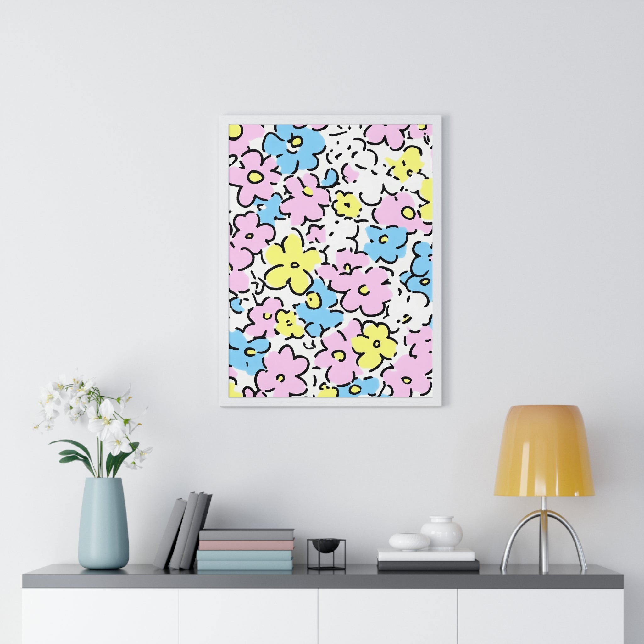 Printify Colorful Floral Framed Poster 2025