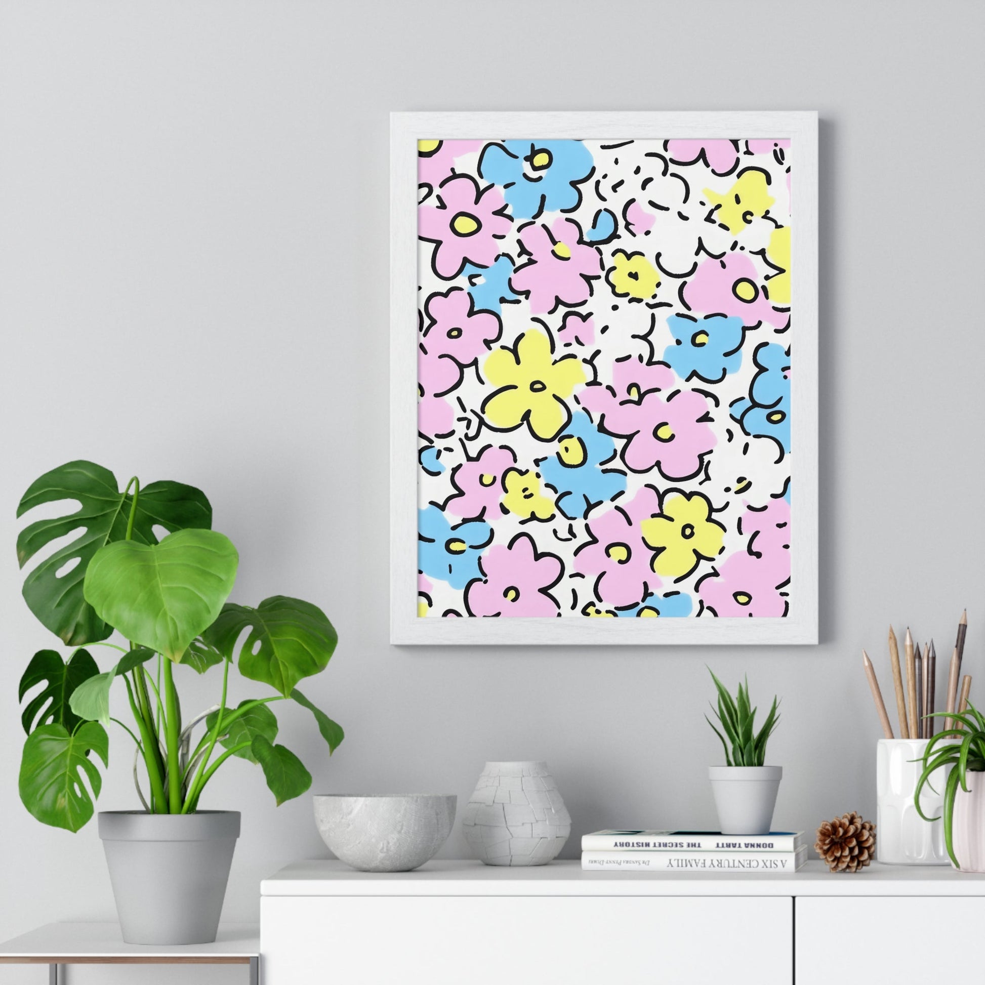 Printify Colorful Floral Framed Poster 2025