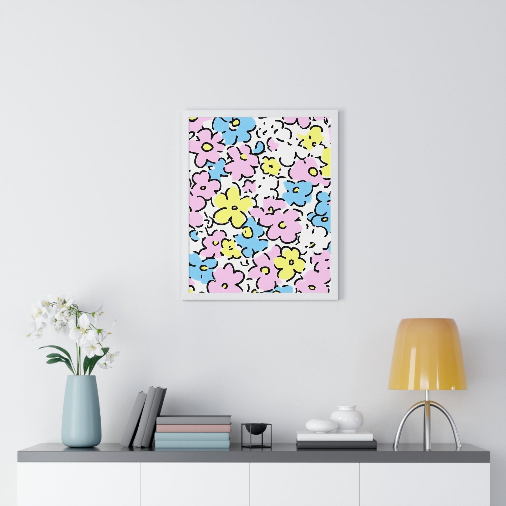 Printify Colorful Floral Framed Poster 2025