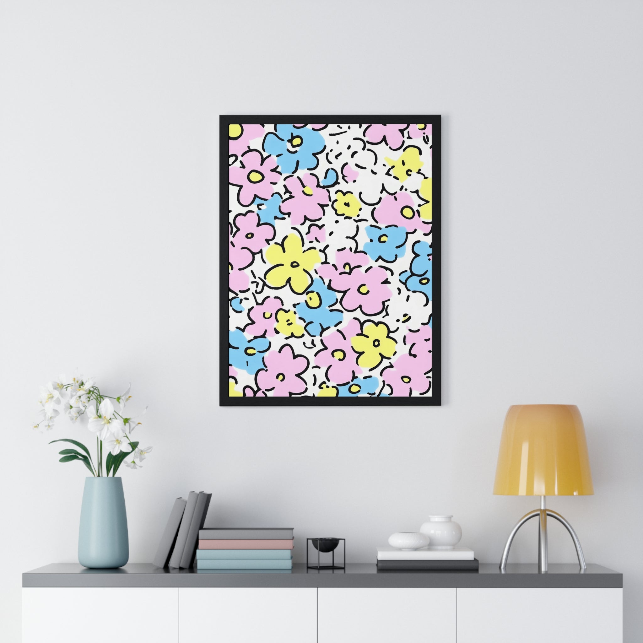 Printify Colorful Floral Framed Poster 2025