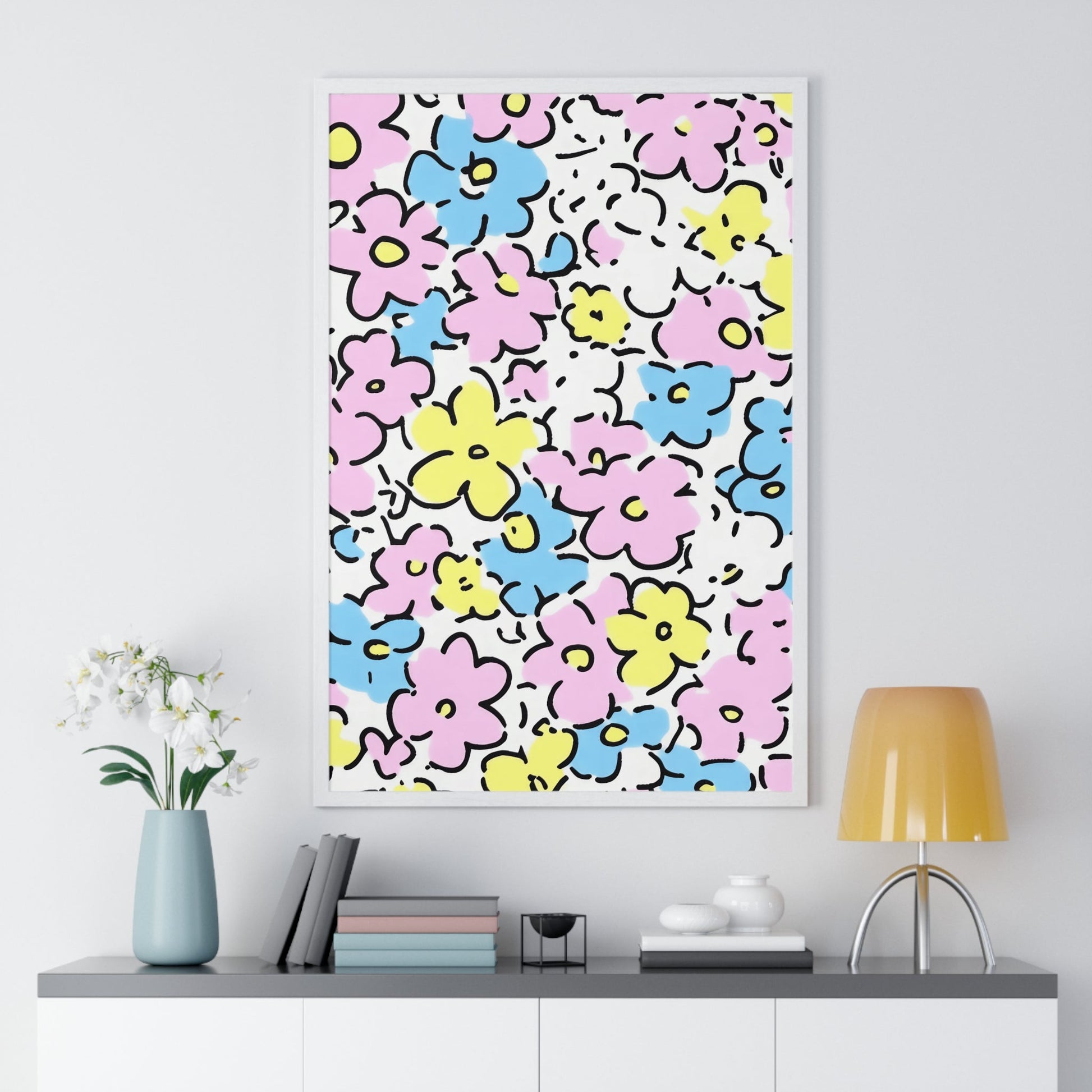 Printify Colorful Floral Framed Poster 2025