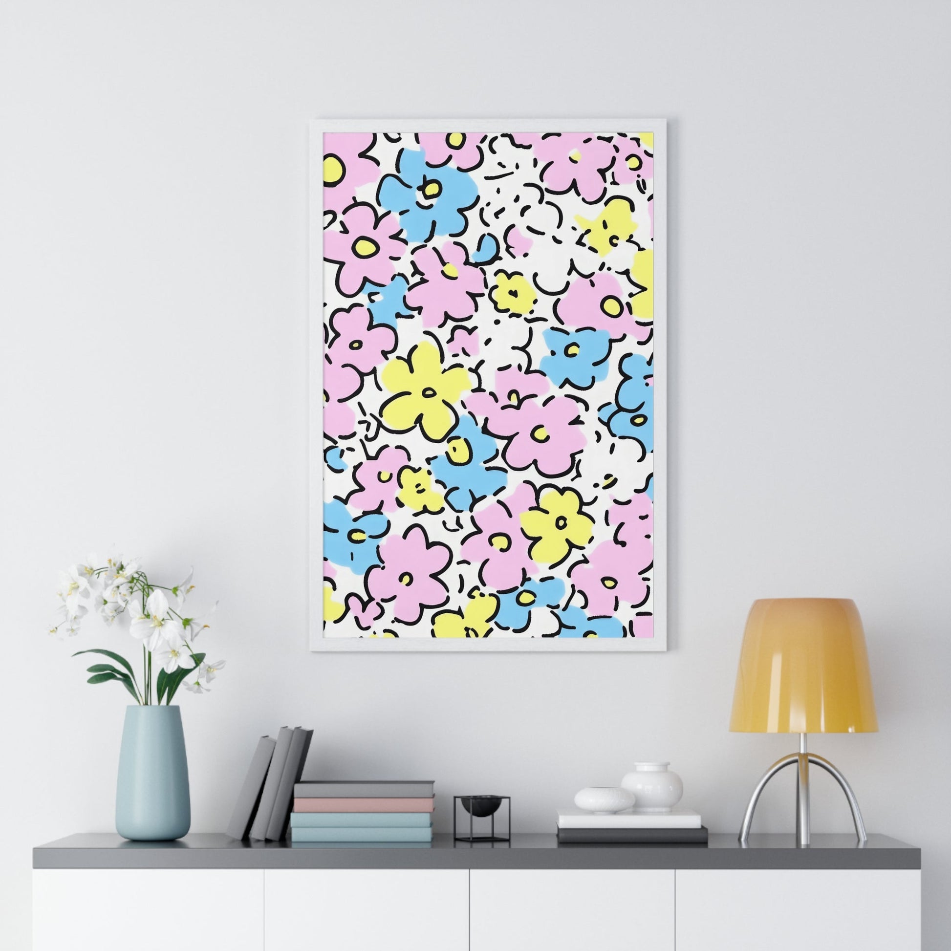 Printify Colorful Floral Framed Poster 2025