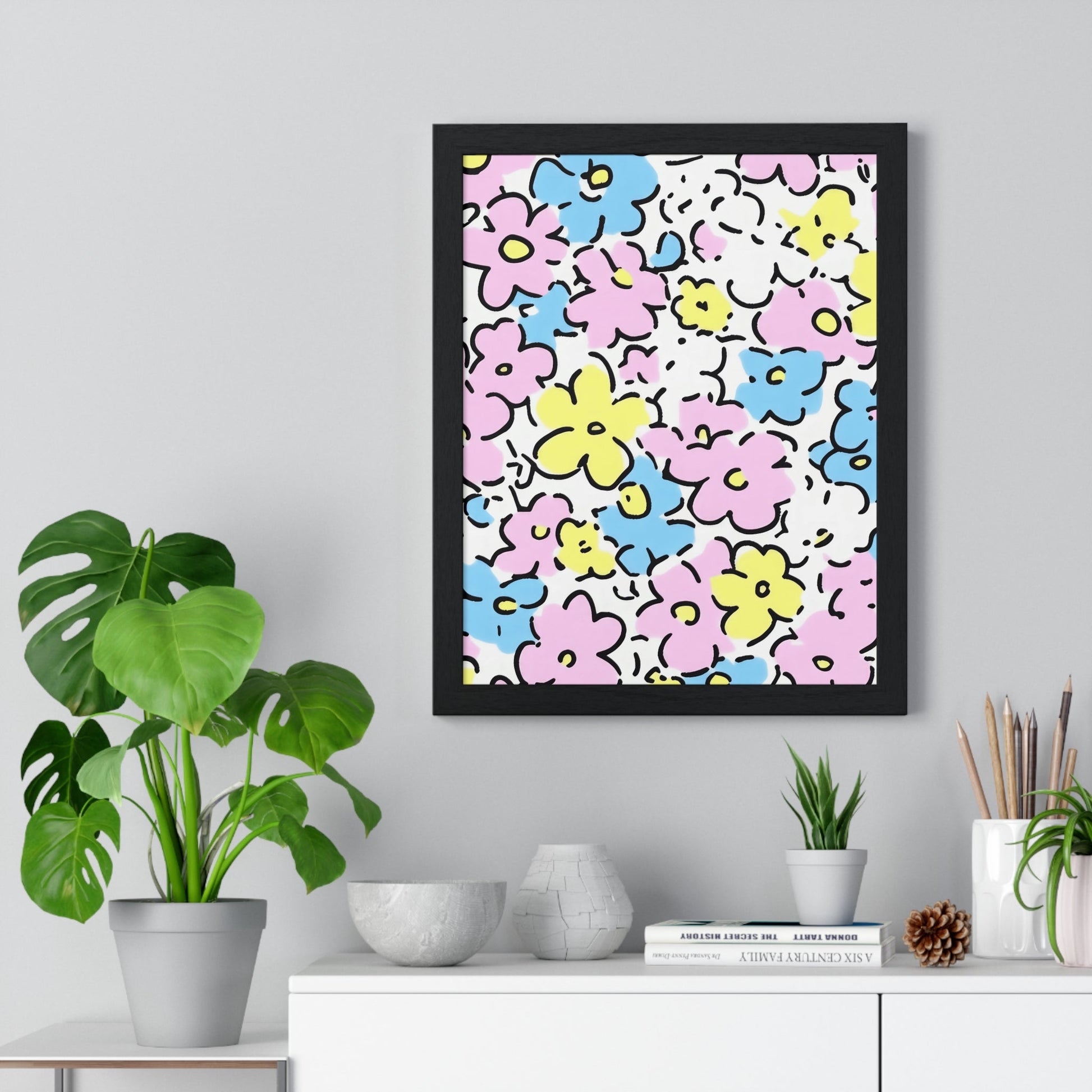 Printify Colorful Floral Framed Poster 2025