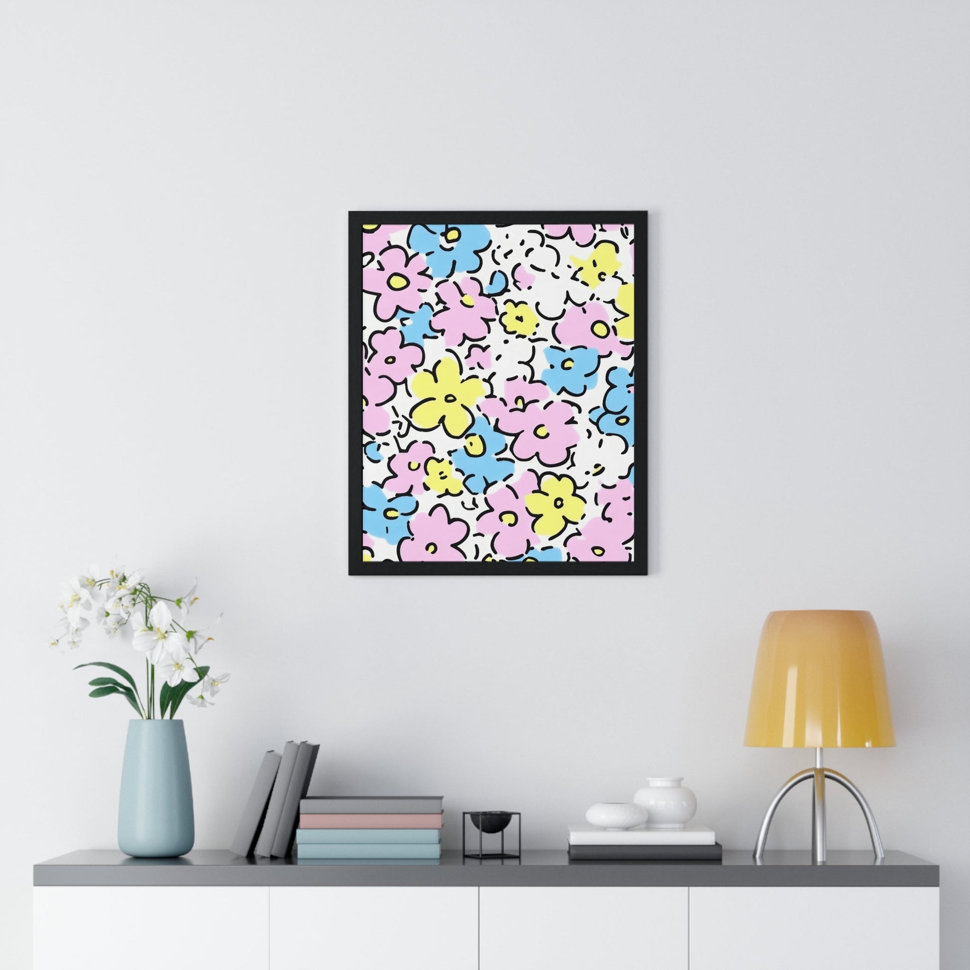 Printify Colorful Floral Framed Poster 2025